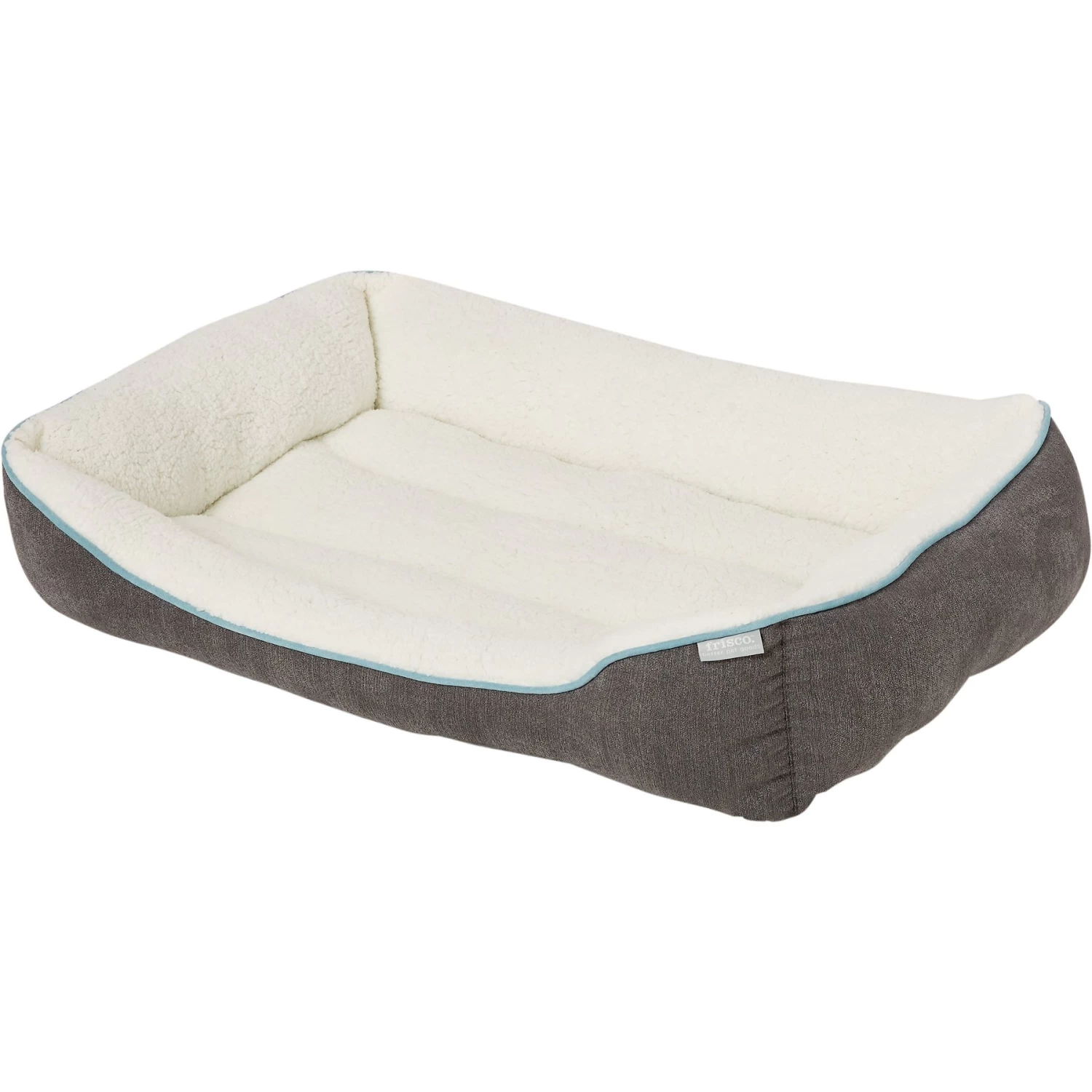 Frisco Sherpa Rectangular Bolster Dog Bed - Image 3