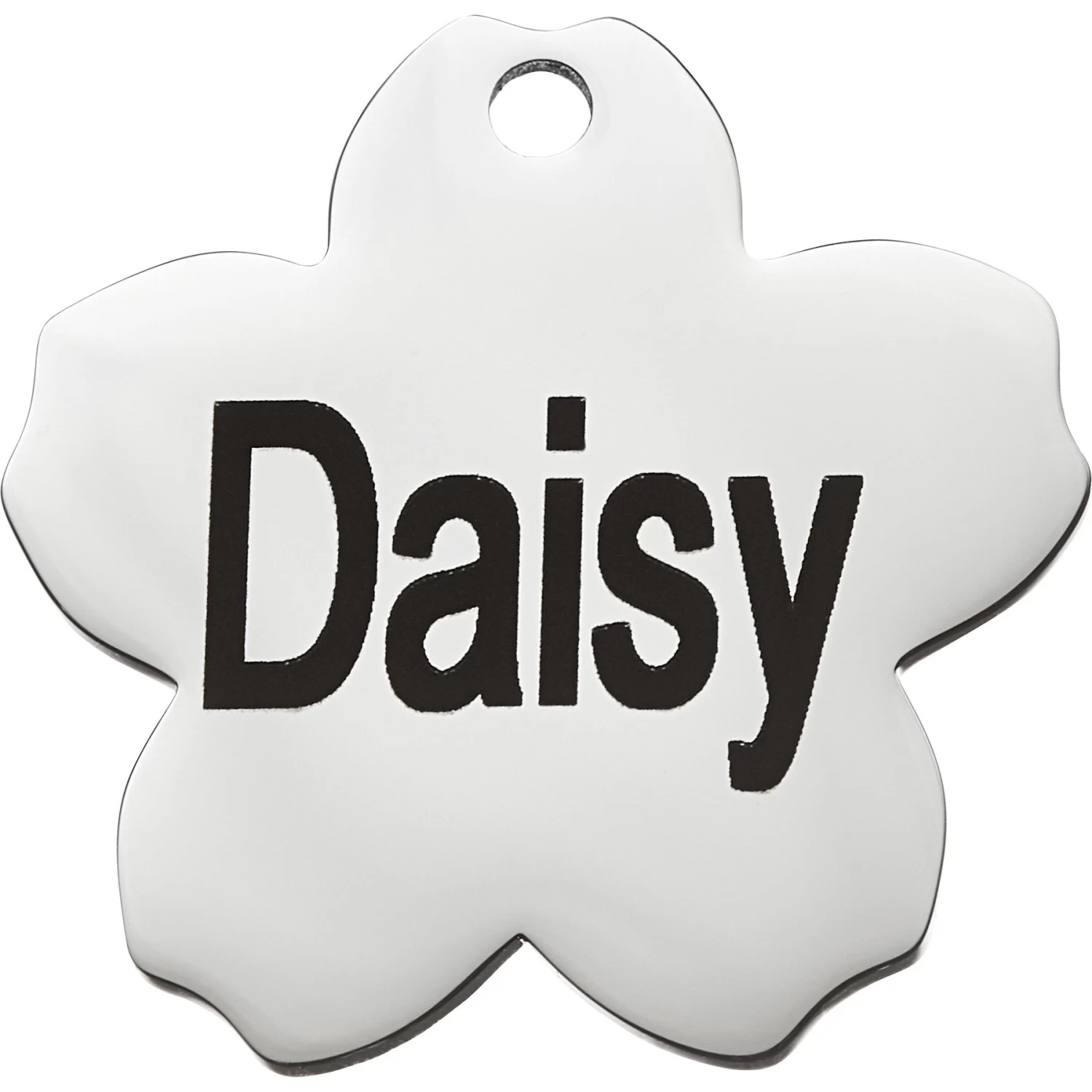 Frisco Stainless Steel Personalized Dog & Cat ID Tag, Flower - Image 3