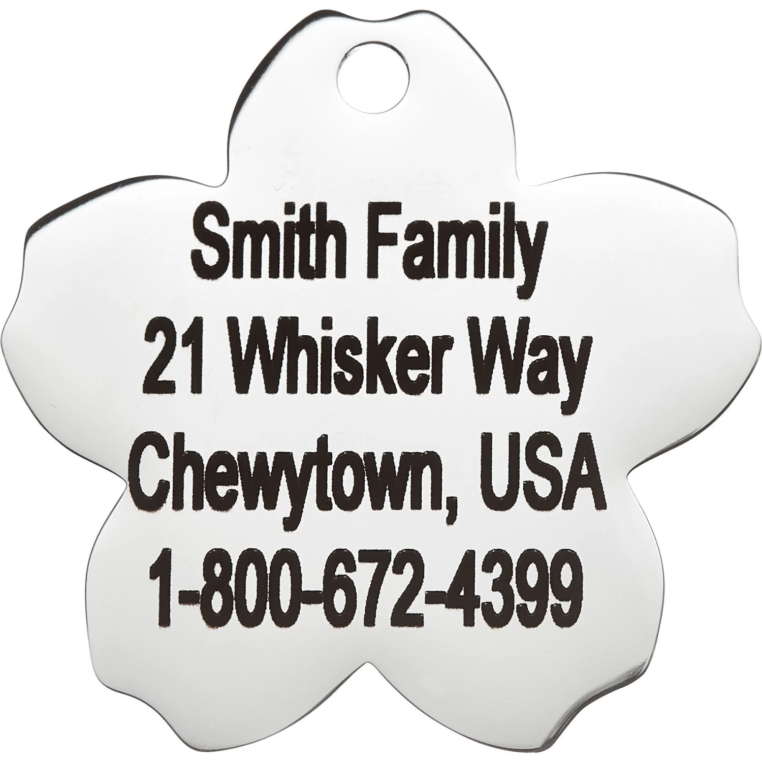 Frisco Stainless Steel Personalized Dog & Cat ID Tag, Flower - Image 4