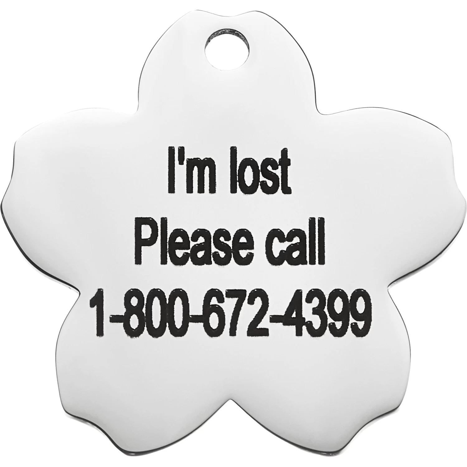 Frisco Stainless Steel Personalized Dog & Cat ID Tag, Flower - Image 5