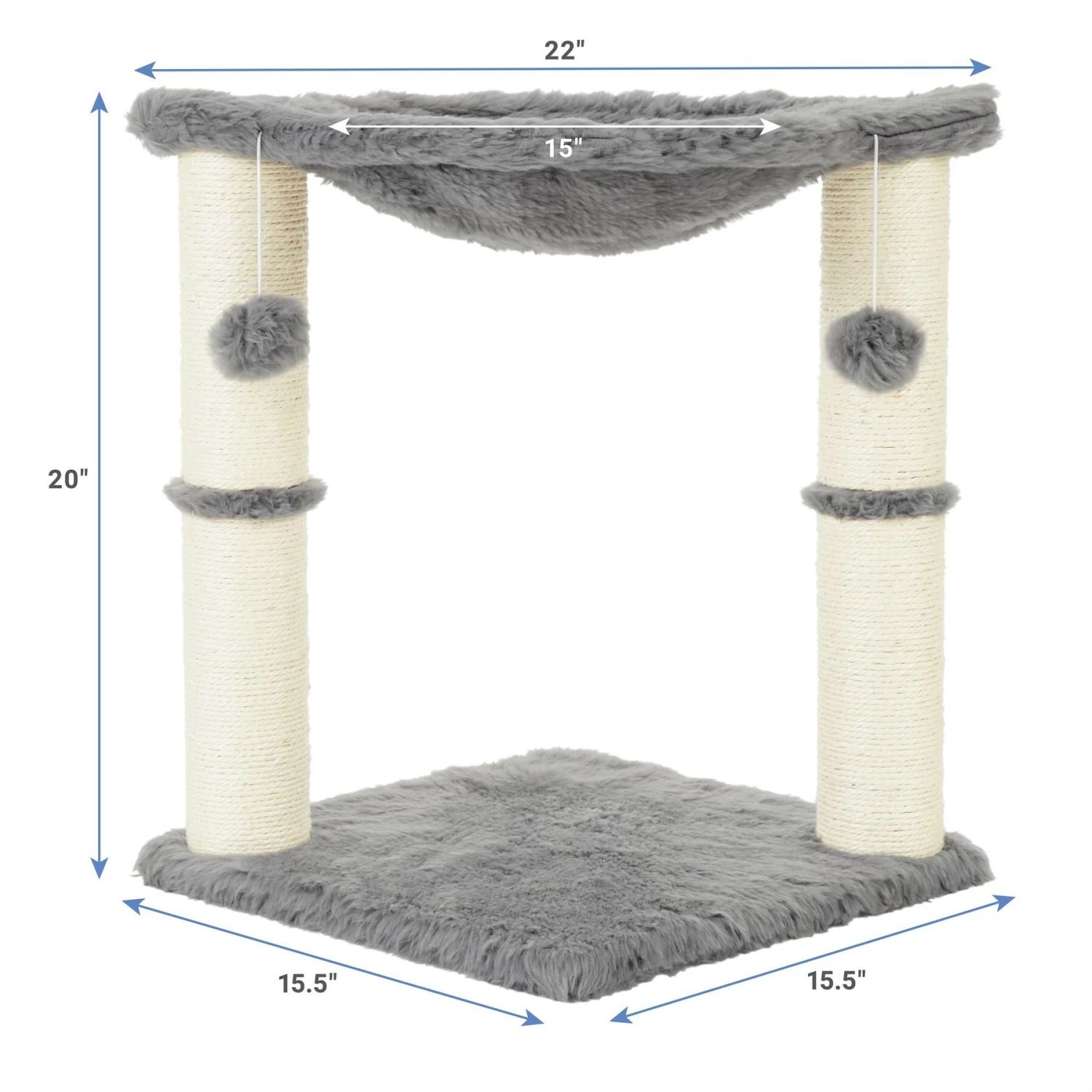 Frisco 20-in Faux Fur Cat Tree - Image 2
