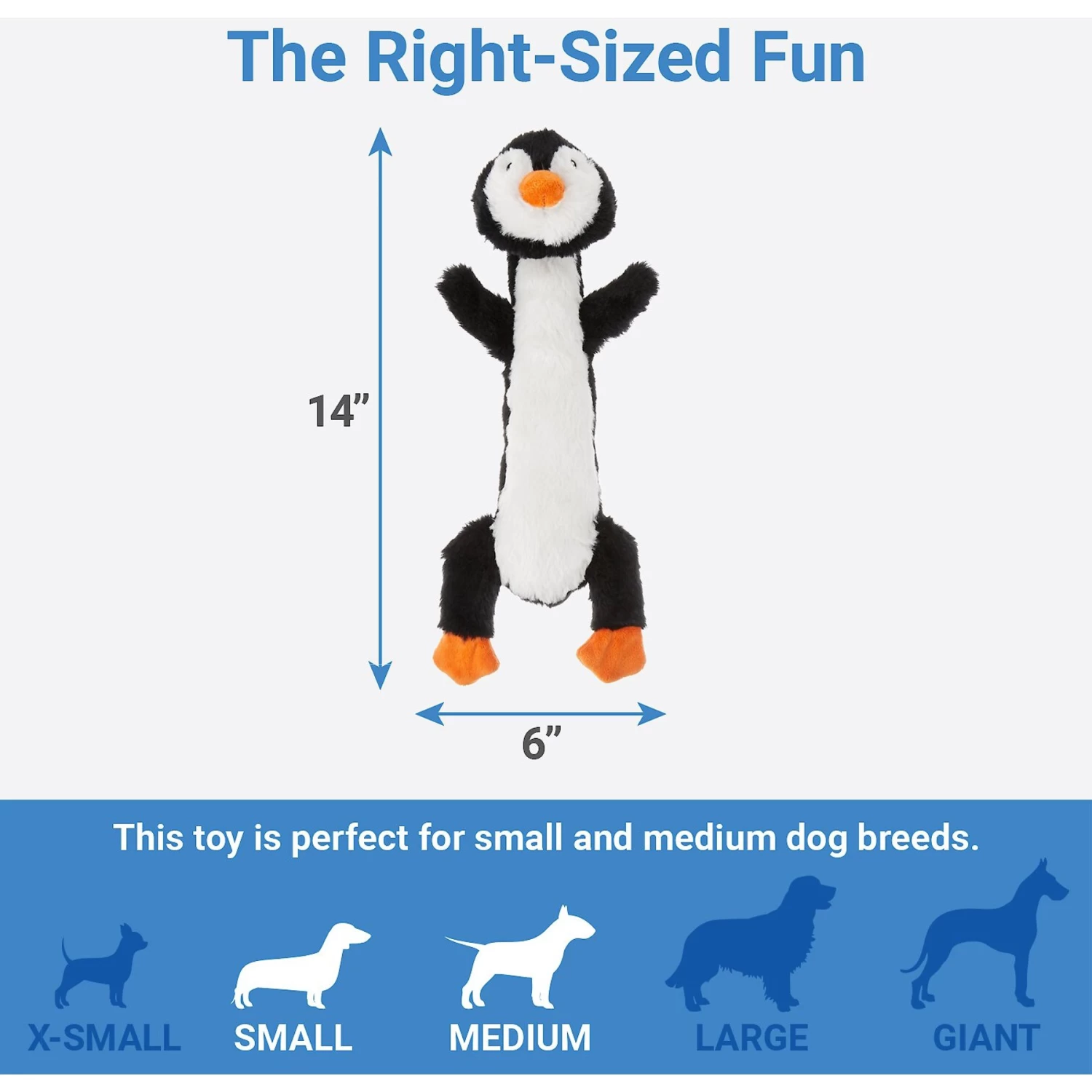 Frisco Penguin Skinny Plush Squeaky Dog Toy - Image 2