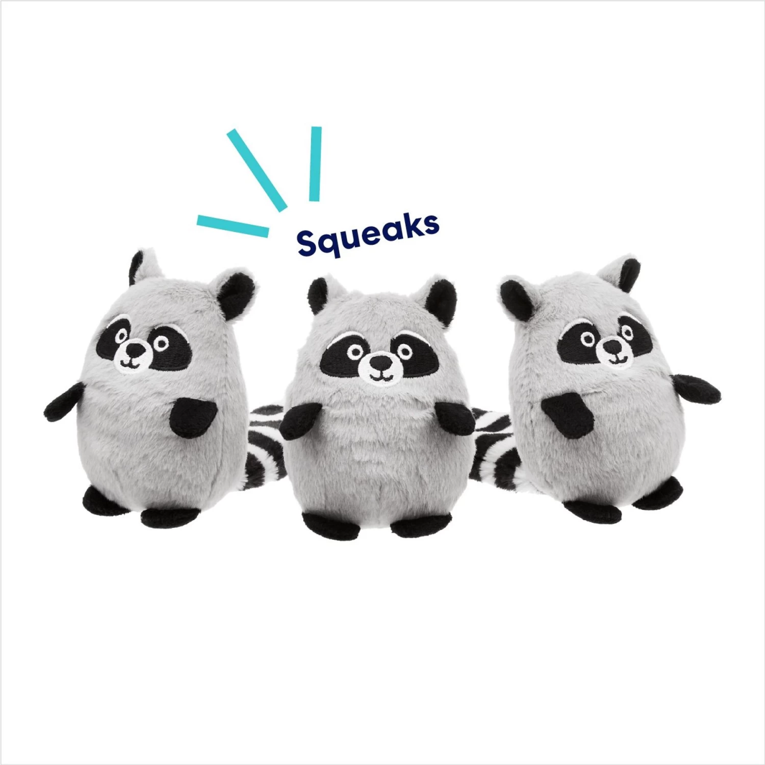 Frisco Trash Can & Raccoons Hide & Seek Puzzle Plush Squeaky Dog Toy Refills - Image 3