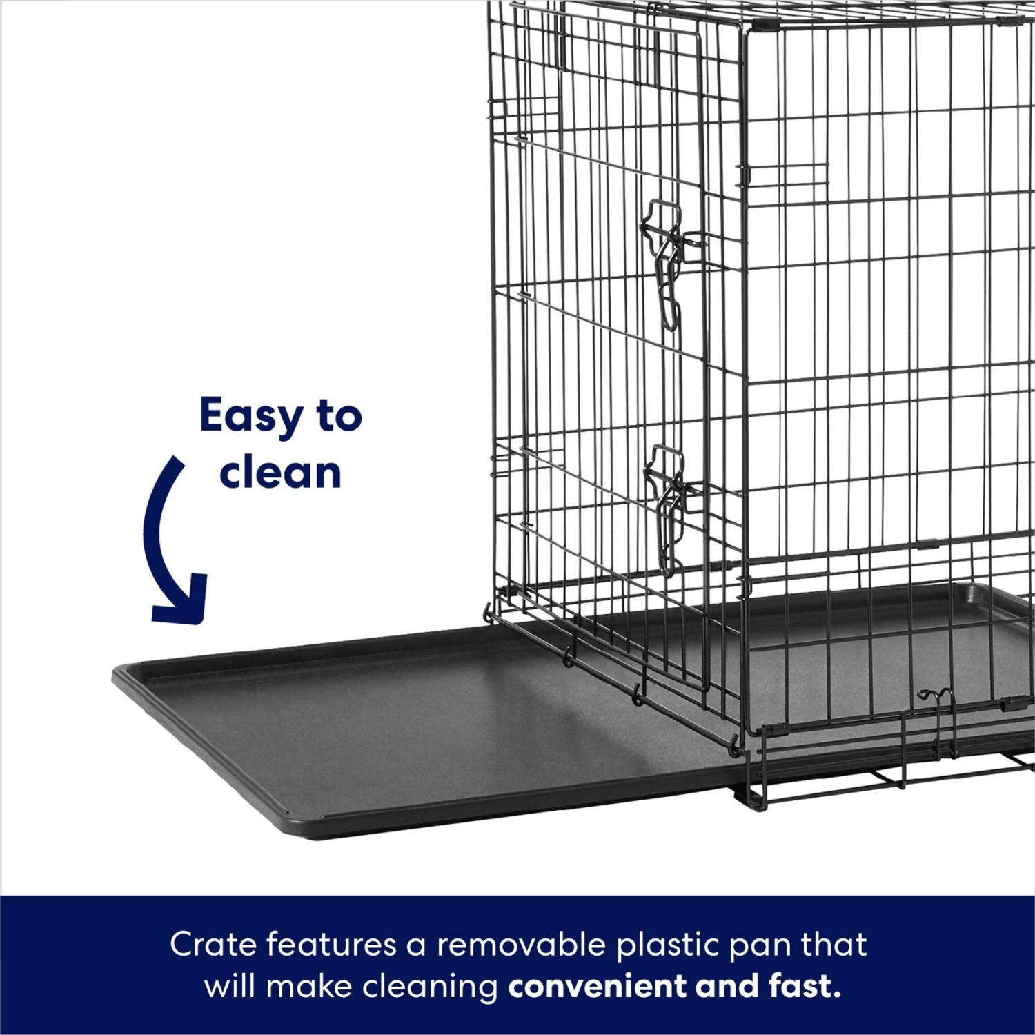 Frisco Heavy Duty Fold & Carry Double Door Collapsible Wire Dog Crate & Mat Kit - Image 5