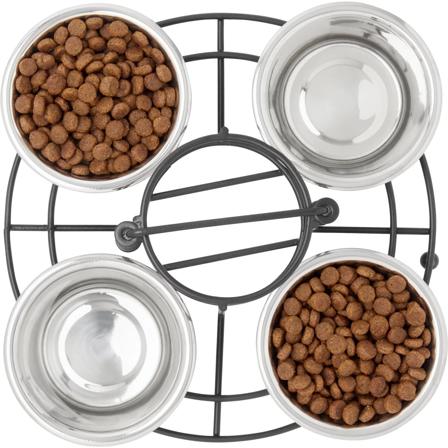 Frisco Multi Pet Feeding 4-Bowls Stainless Steel Dog & Cat Bowls, 0.5 Cup - Image 5