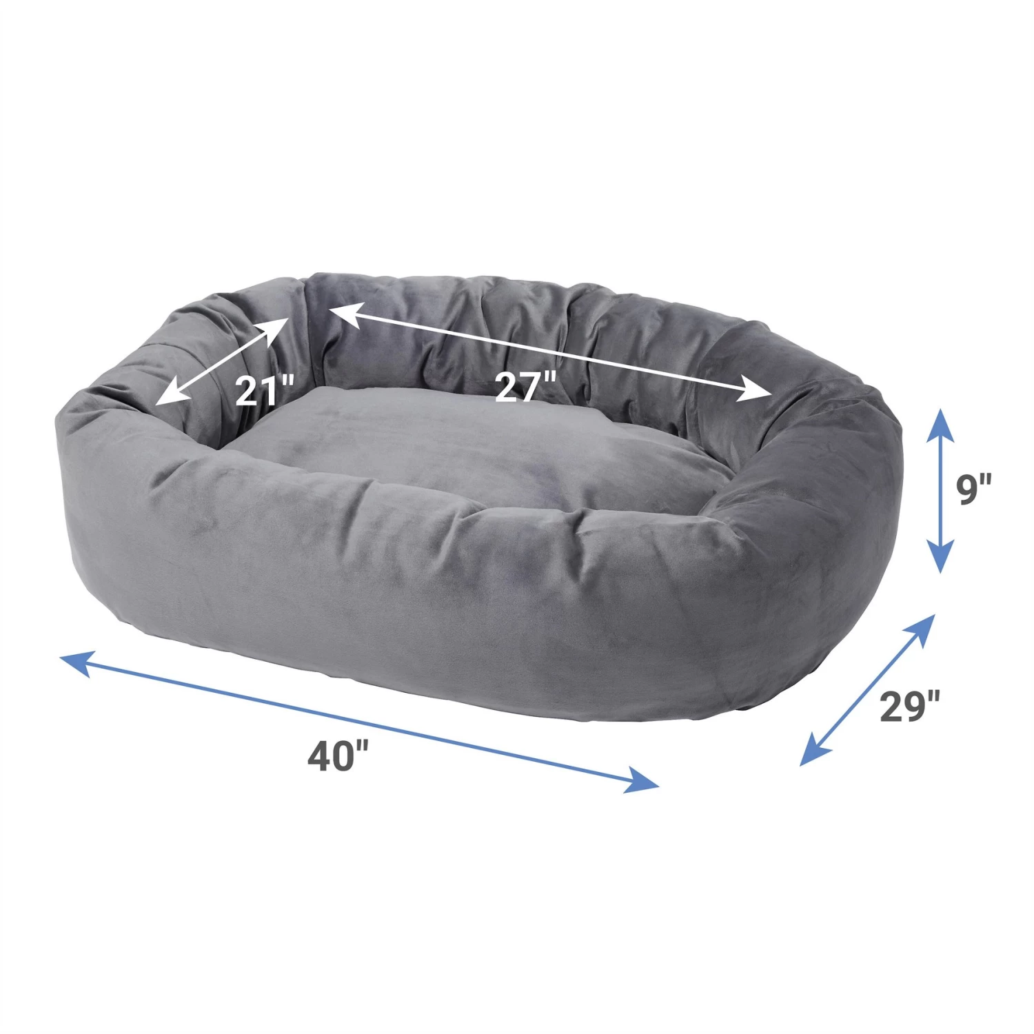 Frisco Velvet Round Bolster Dog Bed W/Removable Cover - Image 2