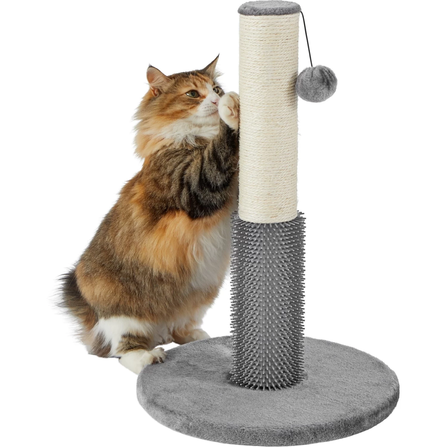 Frisco 21-in Sisal Cat Scratching Post With Toy & Groomer - Image 3