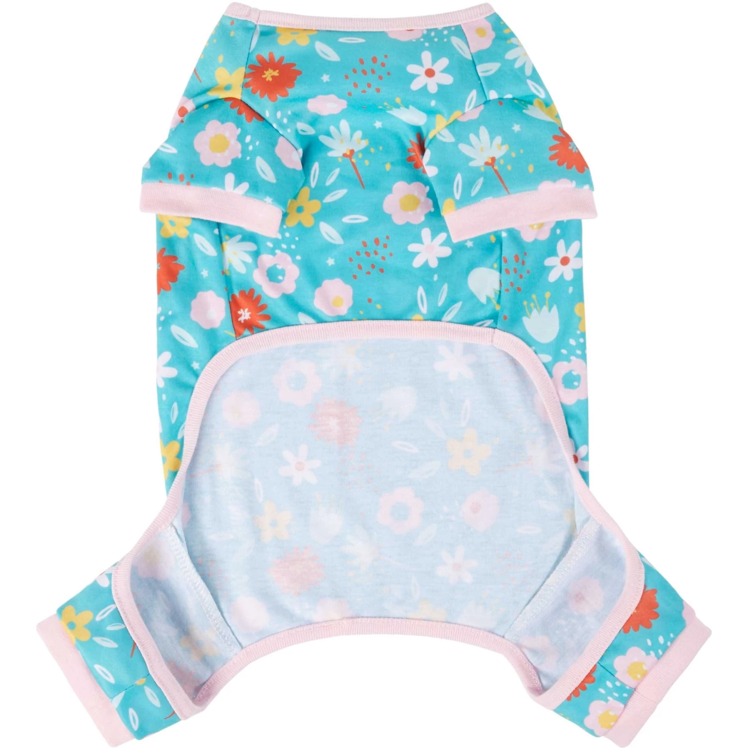 Frisco Teal Floral Dog & Cat Jersey PJs - Image 5