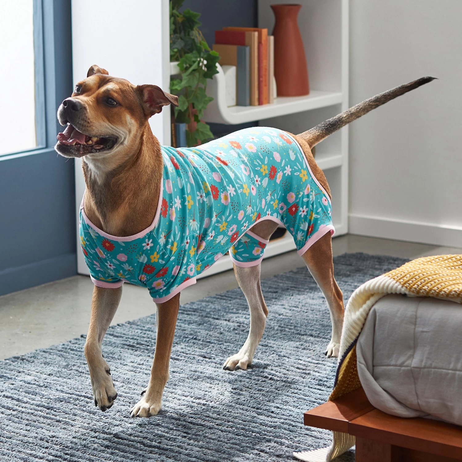 Frisco Teal Floral Dog & Cat Jersey PJs - Image 7