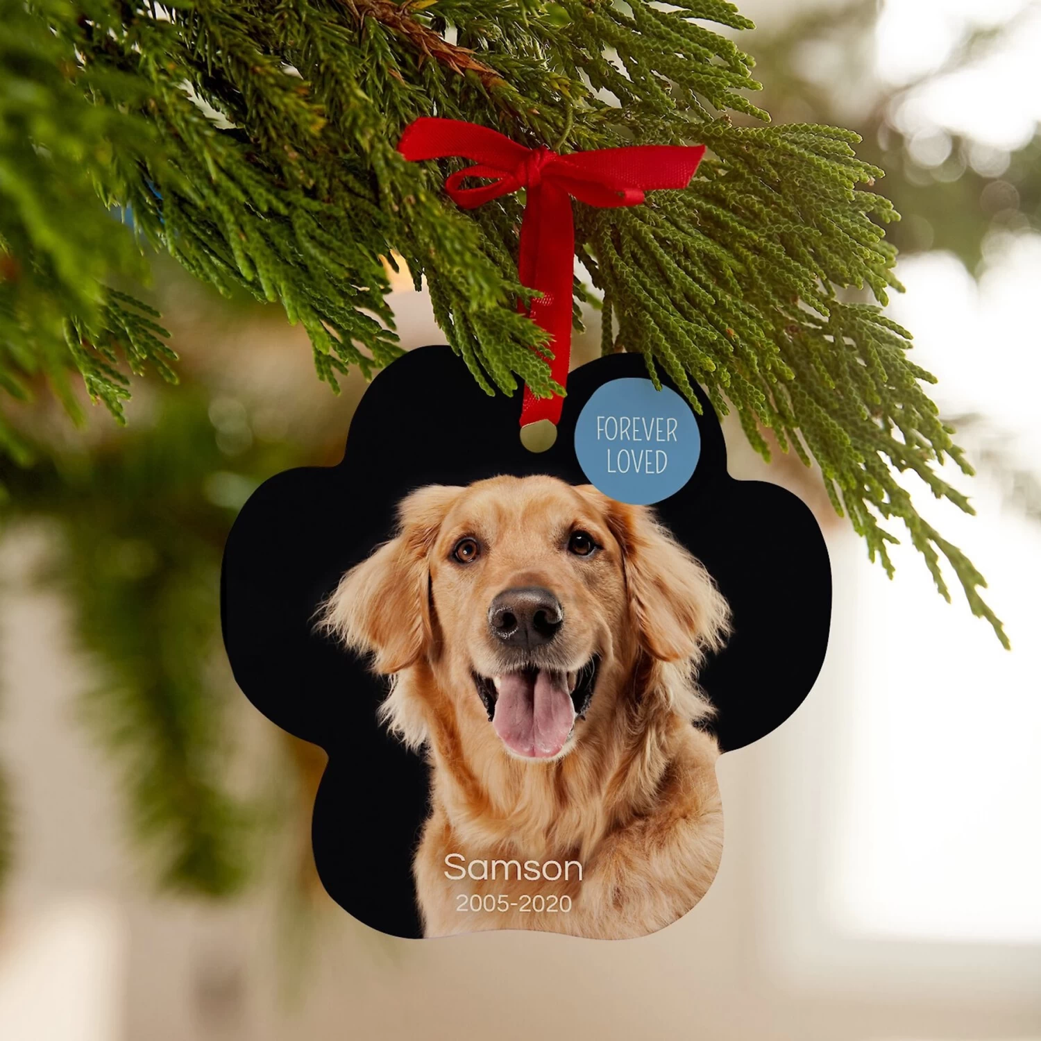 Frisco "Forever Loved" Paw Shape Metal Personalized Dog & Cat Holiday Ornament - Image 3