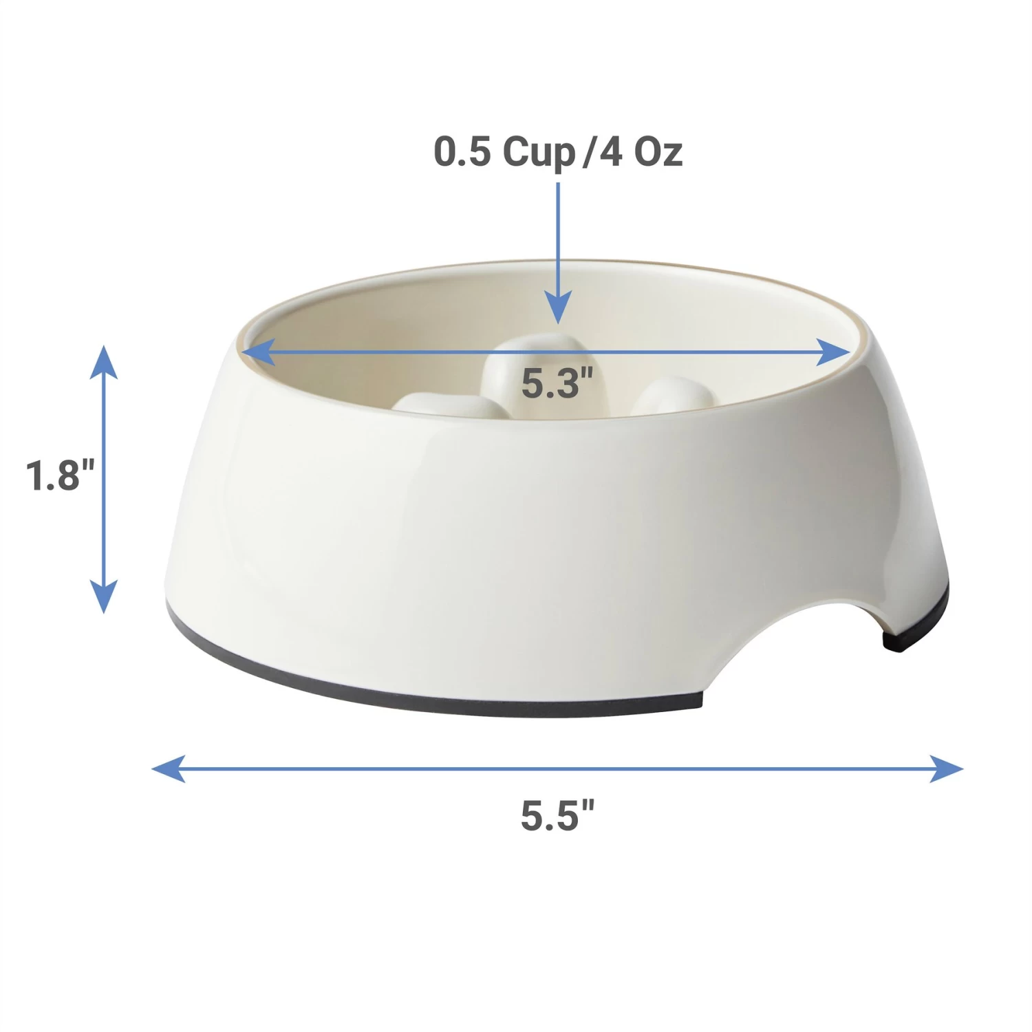 Frisco Melamine Slow Feed Dog & Cat Bowl With Gold Trim - Image 2