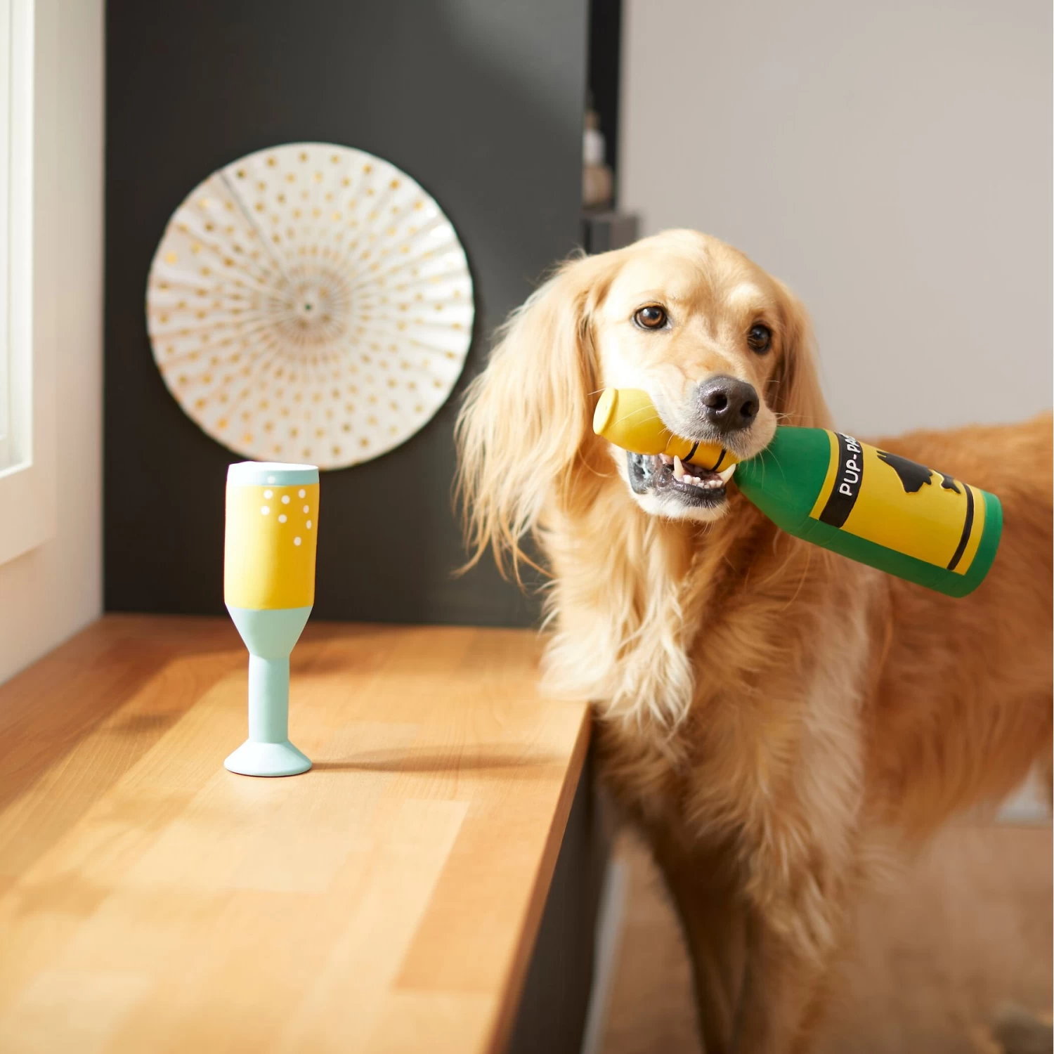 Frisco Champagne & Flute Latex Squeaky Dog Toy - Image 3