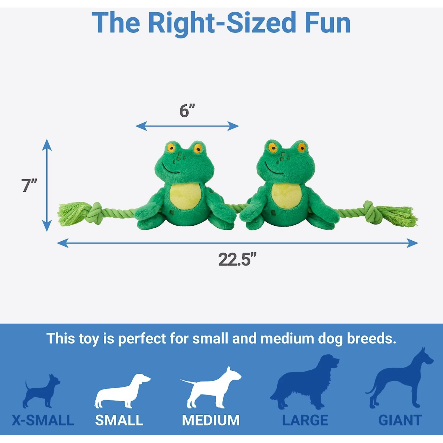 Frisco Magic Frog Plush With Rope Squeaky Dog Toy - Image 2