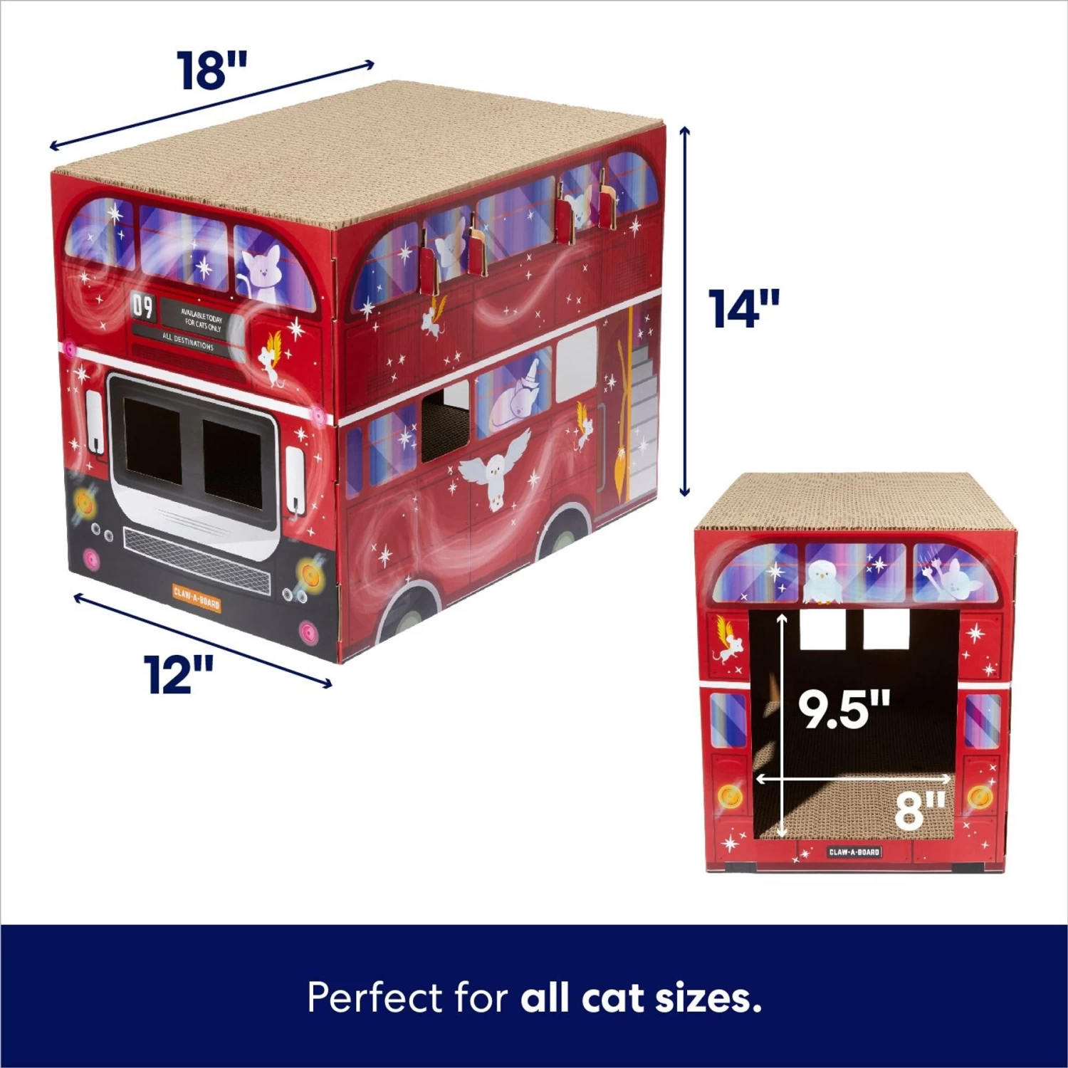 Frisco Magic Bus Cardboard Cat House, 2-Story - Image 2