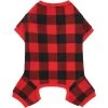 Frisco Dog & Cat Cozy Polar Fleece PJs, Red Plaid