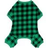 Frisco Dog & Cat Cozy Plush Fleece PJs, Green Plaid