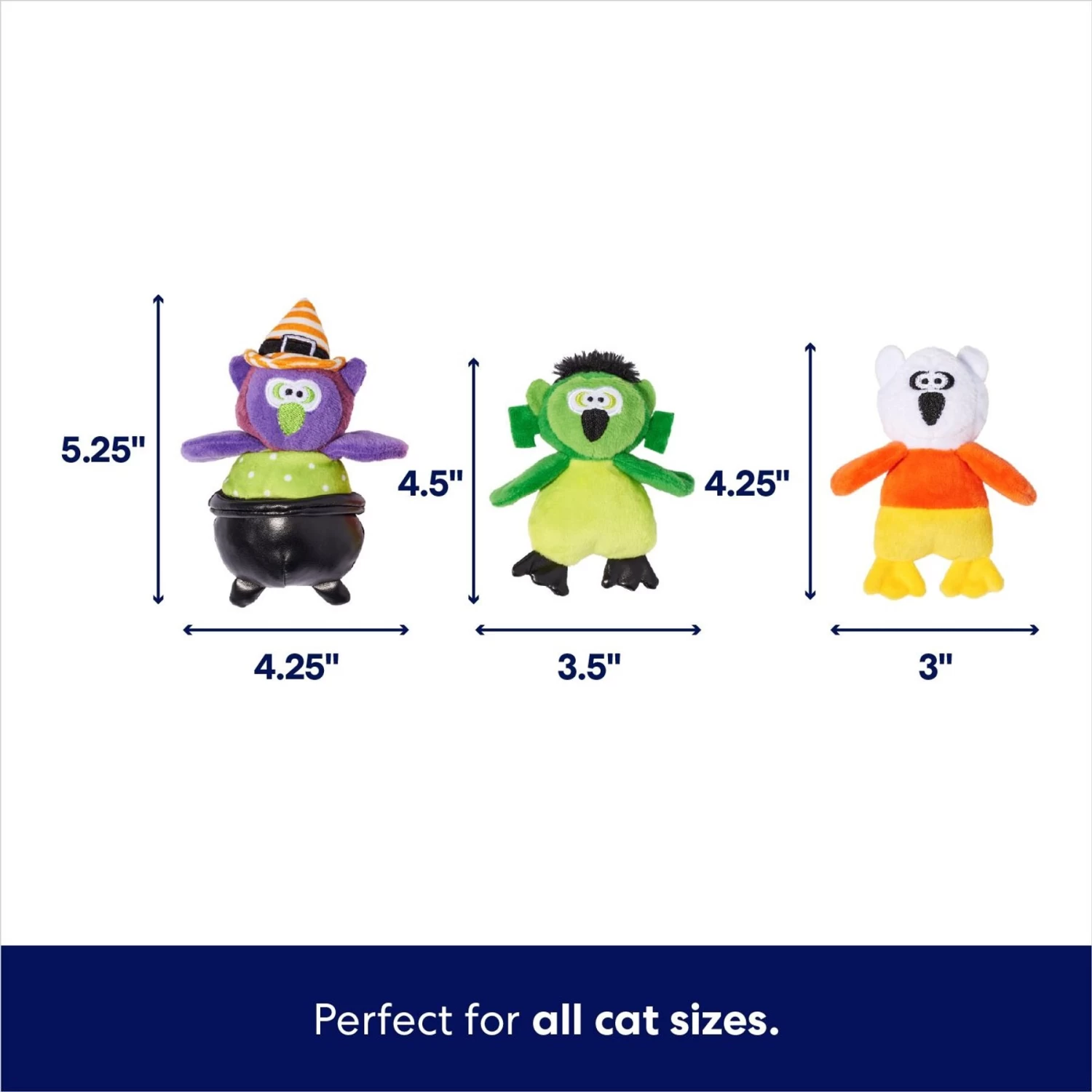 Frisco Halloween Owls Plush Cat Toy With Catnip, 3 Count - Image 2