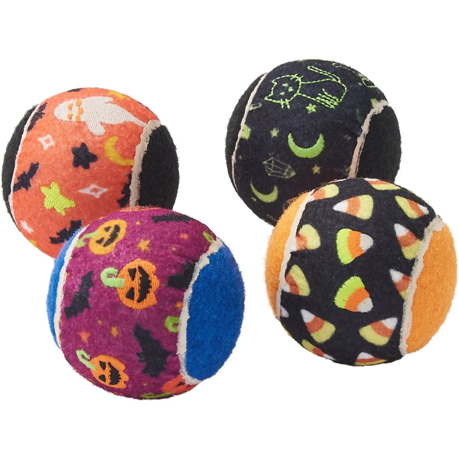 Frisco Halloween Glow In The Dark Fetch Squeaky Tennis Ball Dog Toy