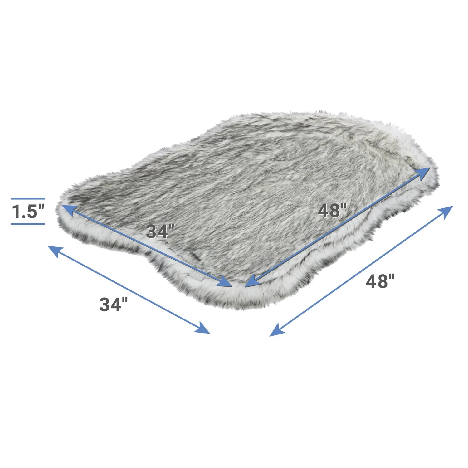 Frisco Faux Fur Orthopedic Pelt Pillow Dog Bed W/Removable Cover - Image 2