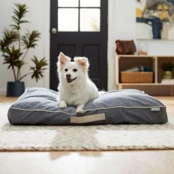 Frisco Chambray Pillow Dog Bed W/Removable Cover