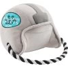 Frisco Football Helmet Plush With Rope Squeaky Dog Toy