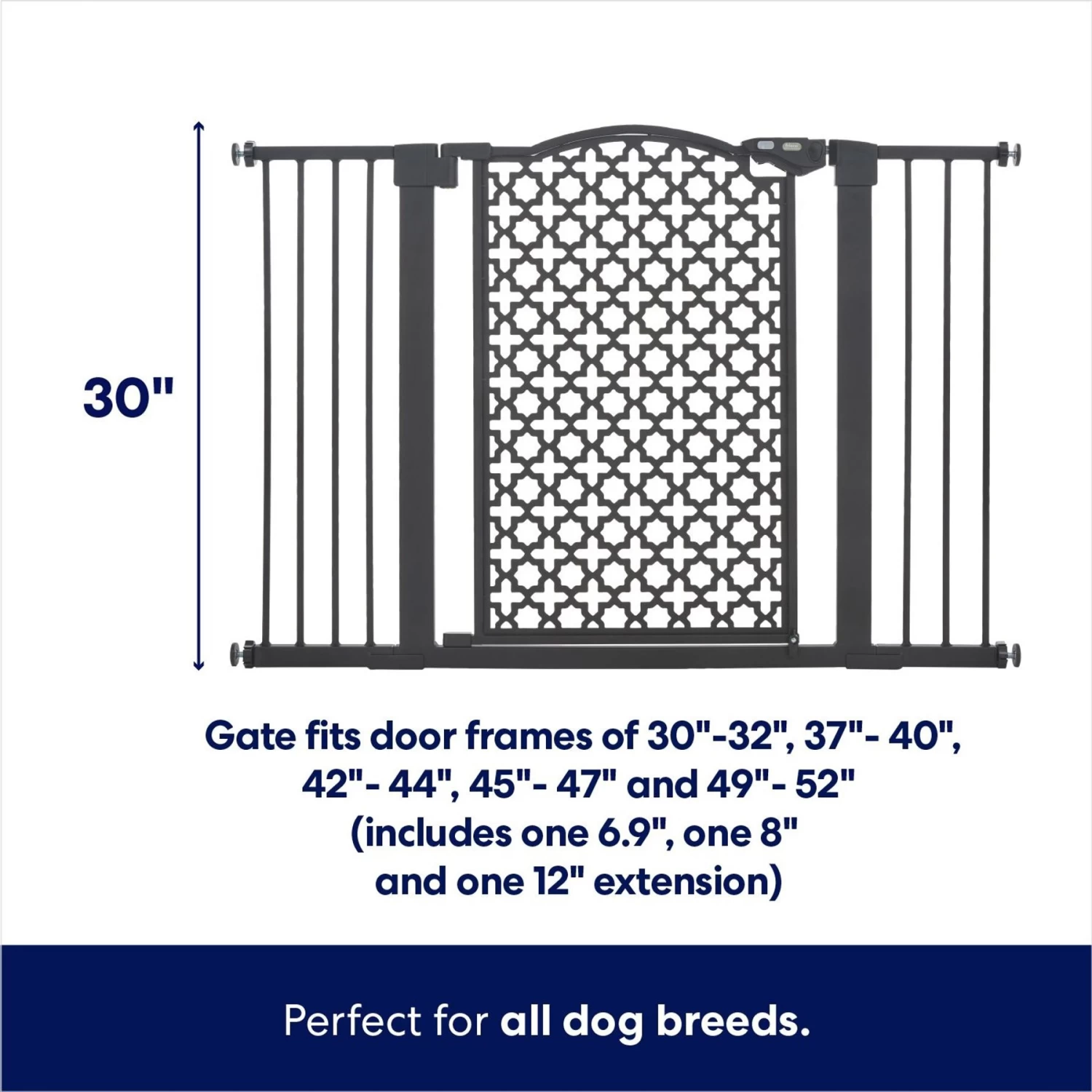 Frisco Metal Pattern Extra Wide Auto-close Dog Gate - Image 2