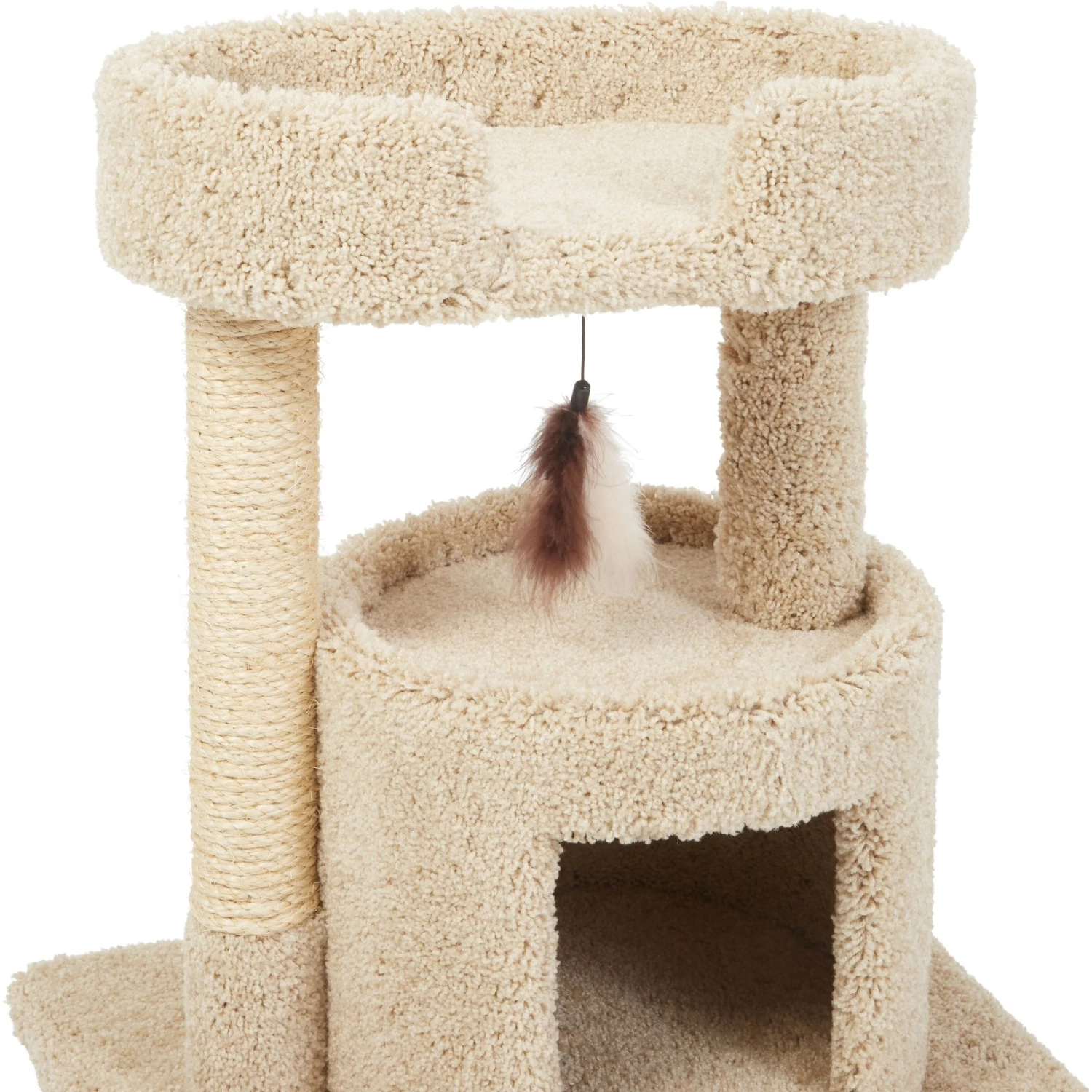Frisco 27-in Real Carpet Cat Tree With Condo And Oval Perch - Image 3