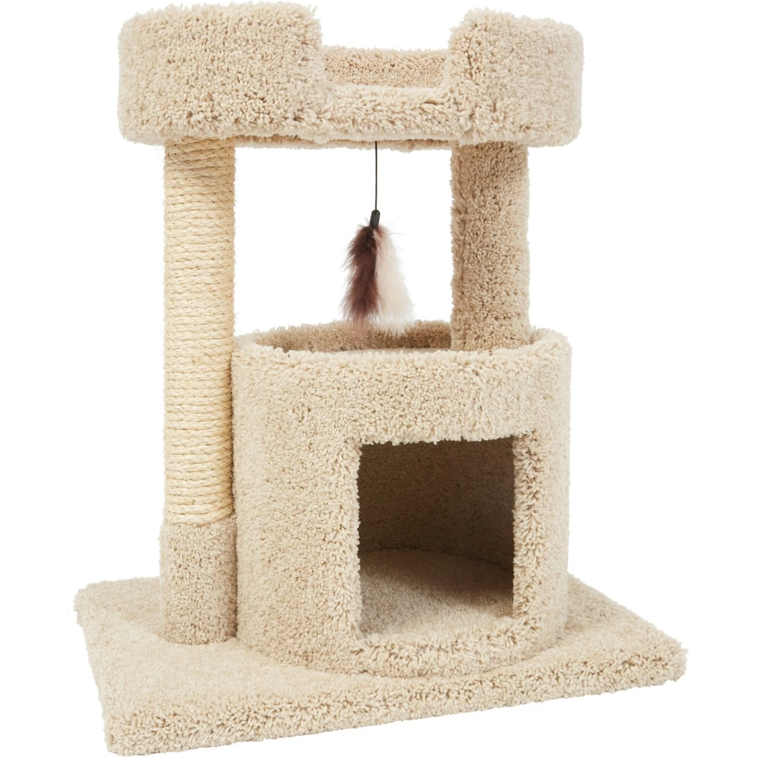 Frisco 27-in Real Carpet Cat Tree With Condo And Oval Perch - Image 4