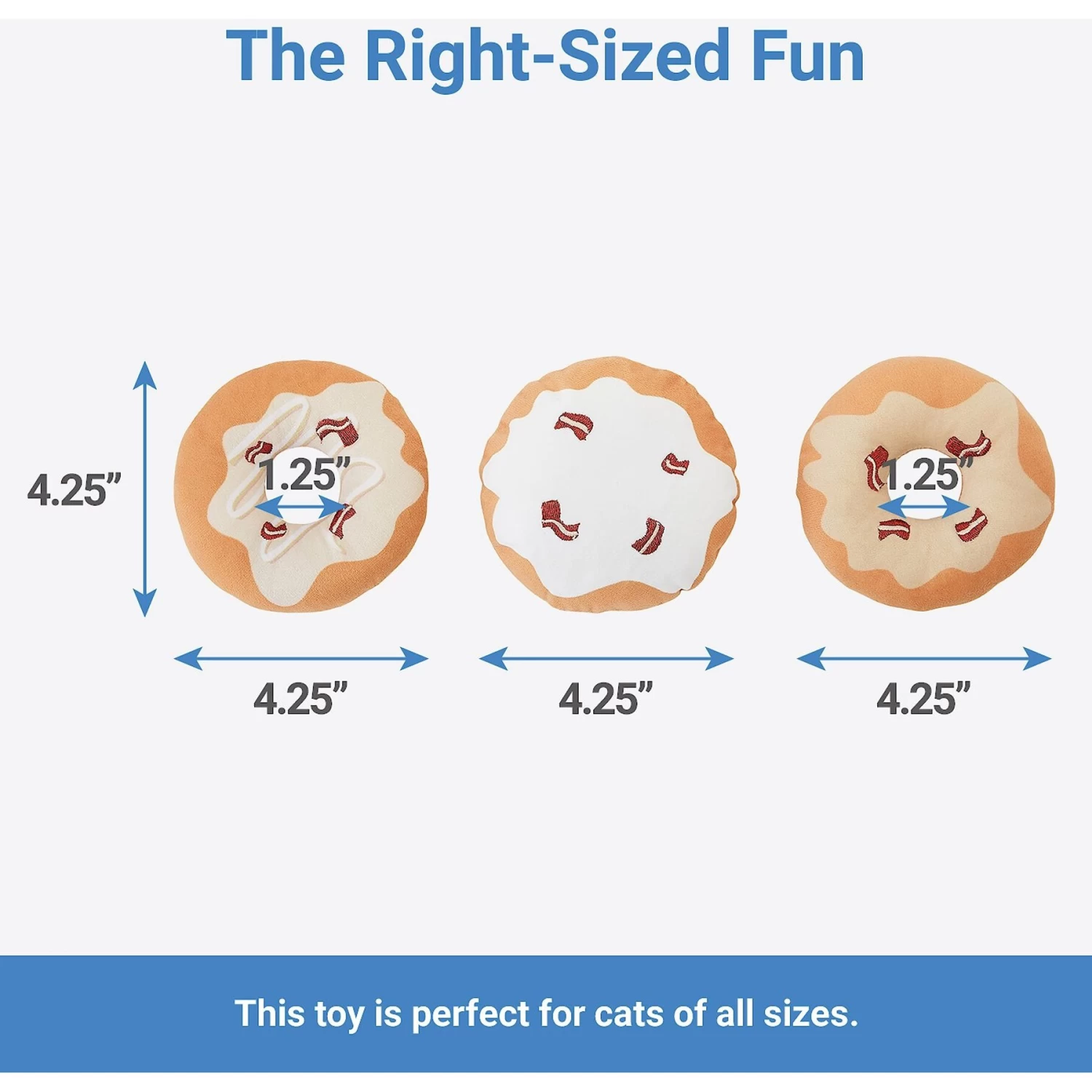 Frisco Fall Maple Bacon Donut Plush Cat Toy With Catnip - Image 2