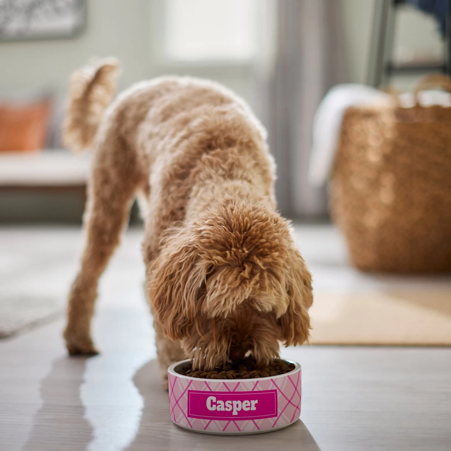 Frisco Personalized Plaid Ceramic Dog Bowl - Image 5