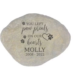Frisco "Paws On Our Hearts" Personalized Dog & Cat Memorial Garden Stone