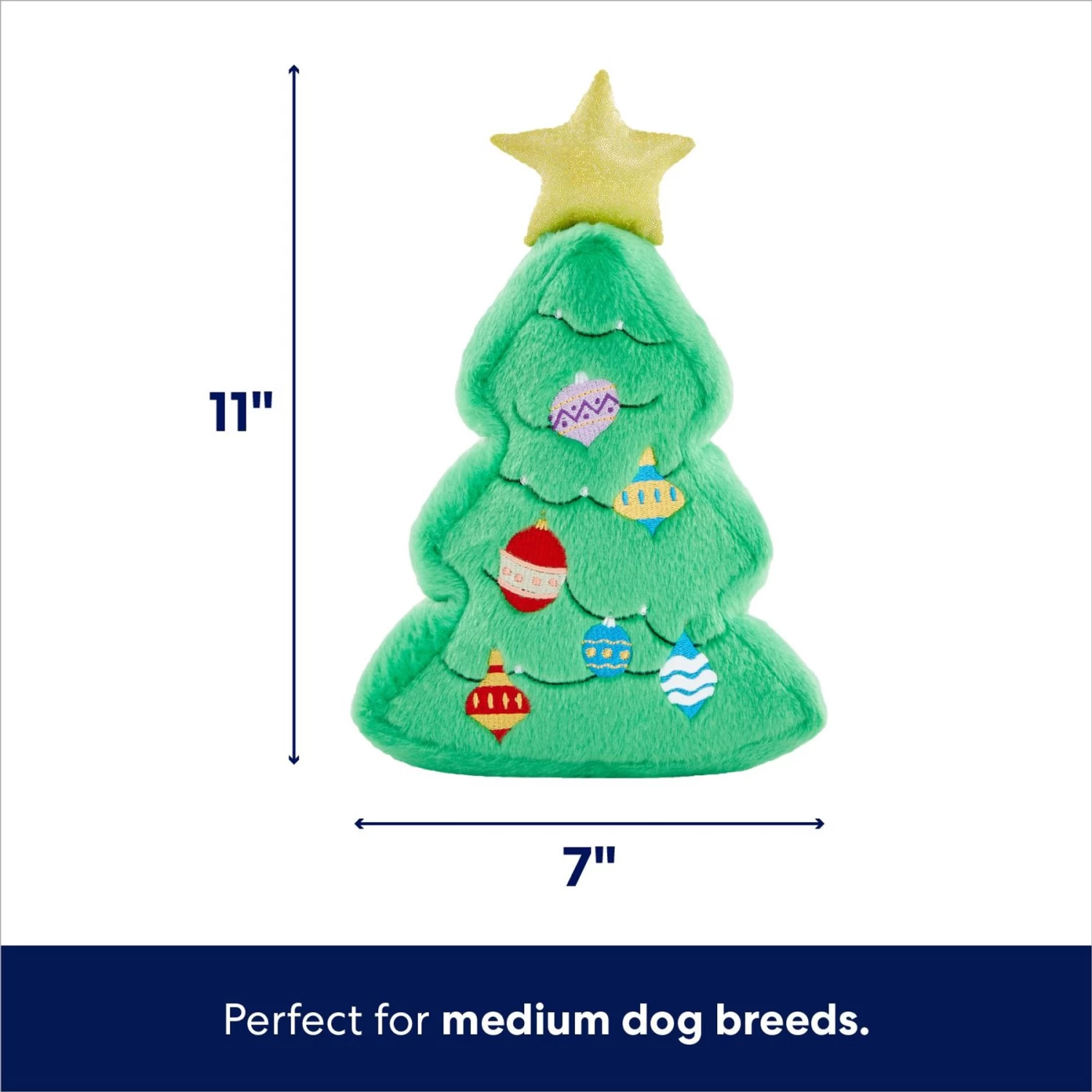 Frisco Holiday Tree Thin Plush Squeaky Dog Toy - Image 2