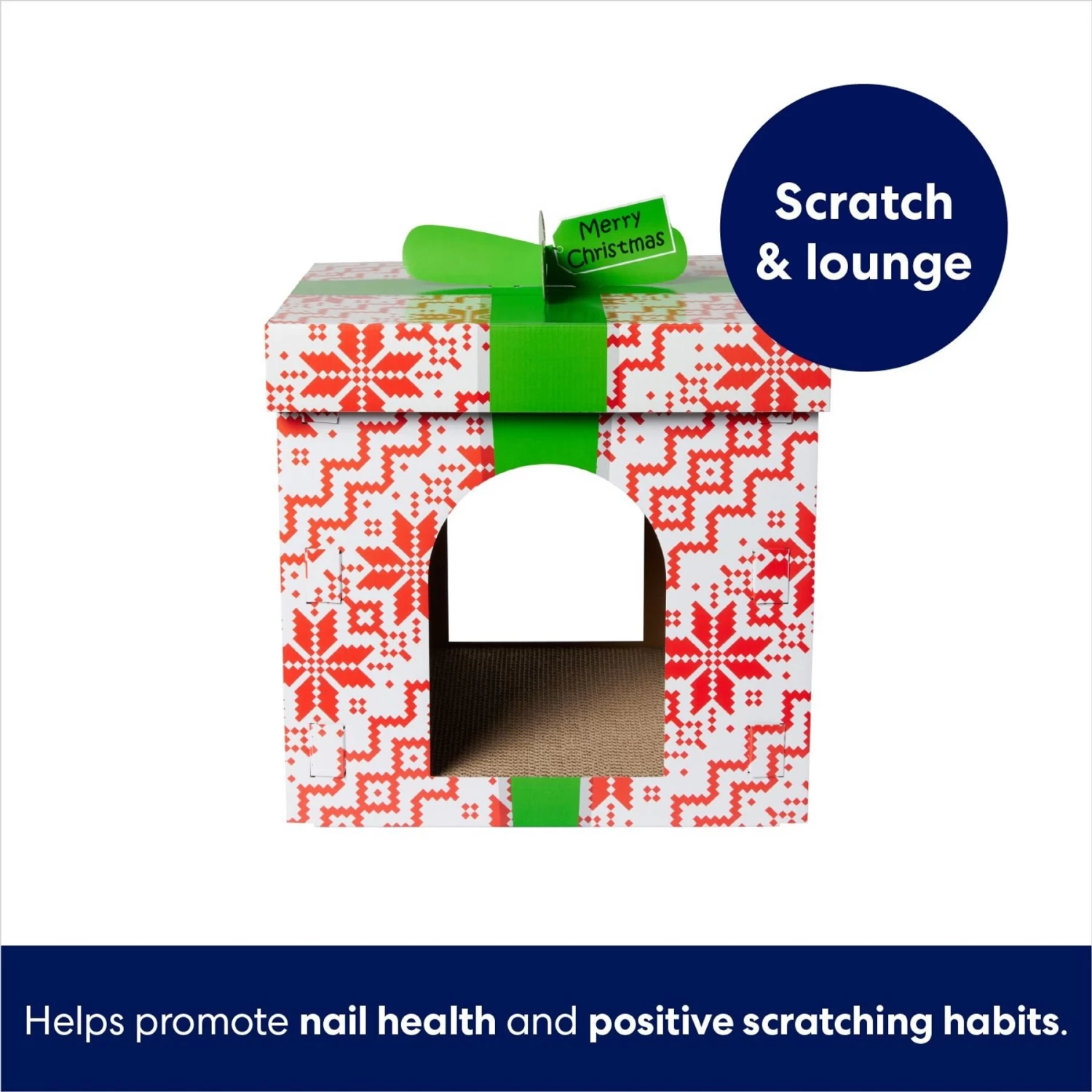 Frisco Holiday Gift Box Cardboard Cat House - Image 3