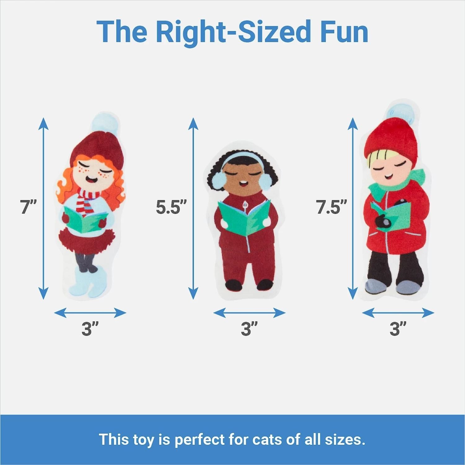 Frisco Holiday Carolers Plush Cat Toy With Catnip, 3 Count - Image 2