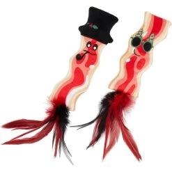 Frisco Holiday Bacon Plush Cat Toy With Catnip, 2 Count