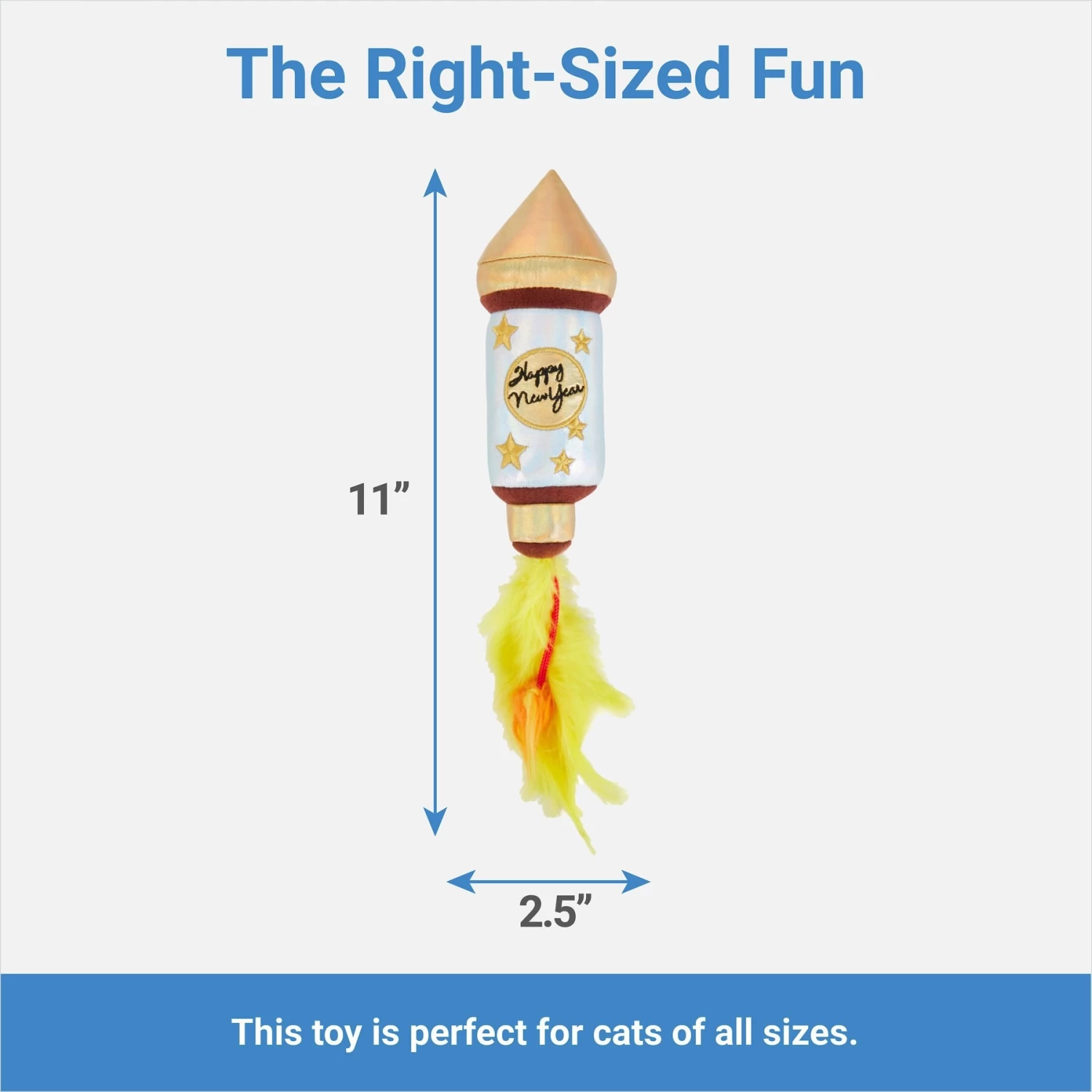 Frisco New Year's Eve Firework Plush Kicker Cat Toy With Catnip - Image 2