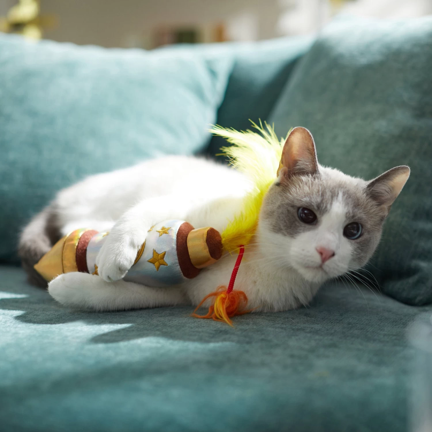 Frisco New Year's Eve Firework Plush Kicker Cat Toy With Catnip - Image 3