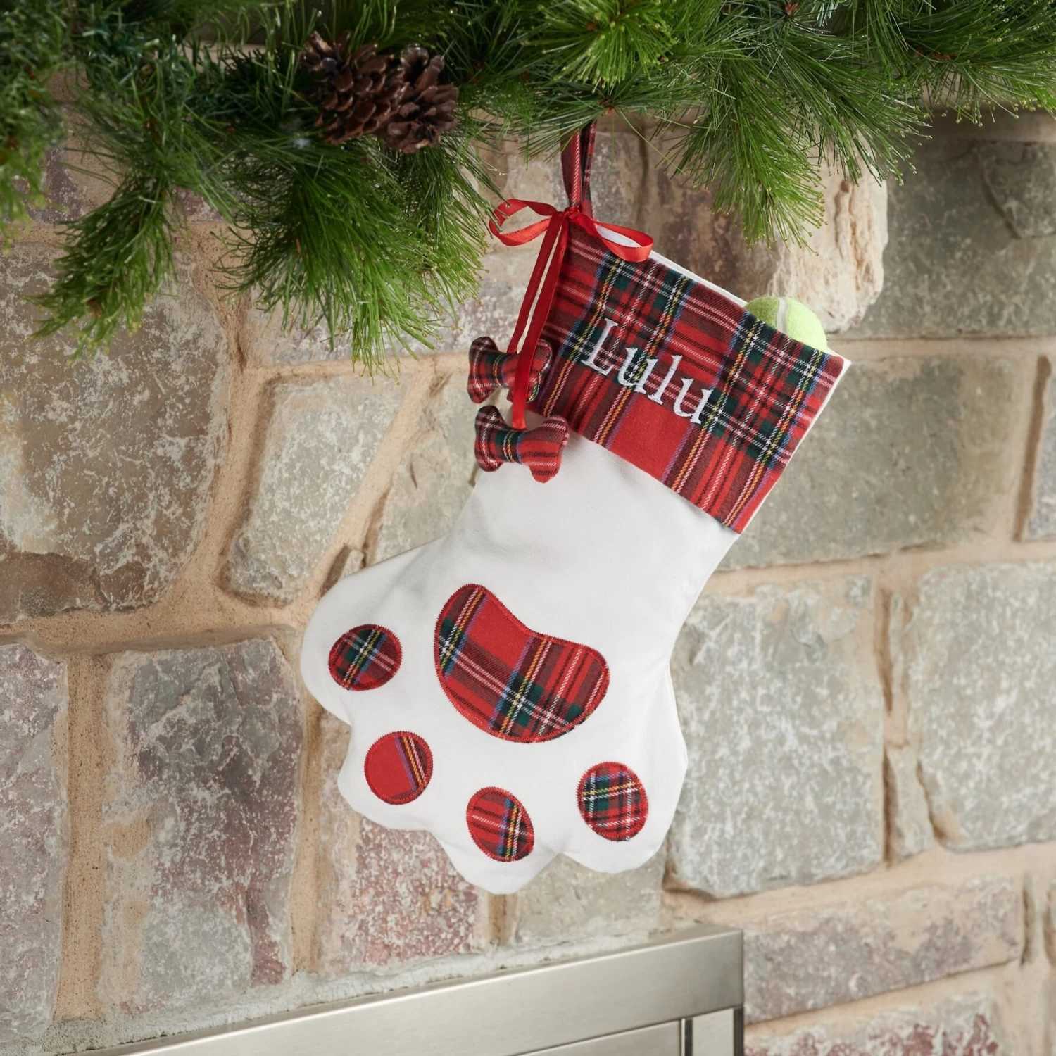 Frisco Paw Personalized Plaid Dog & Cat Stocking - Image 2