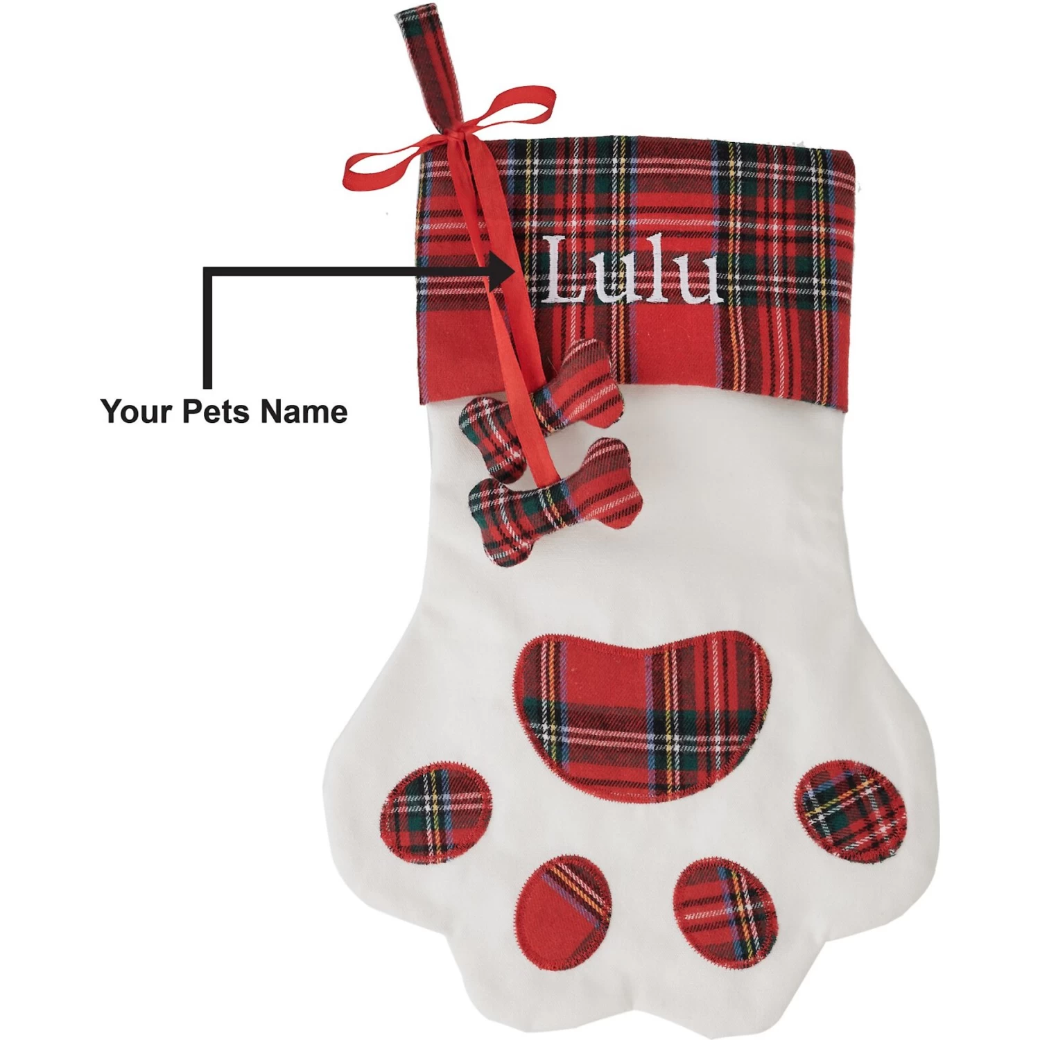 Frisco Paw Personalized Plaid Dog & Cat Stocking - Image 3