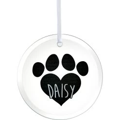 Frisco Paw Glass Personalized Ornament