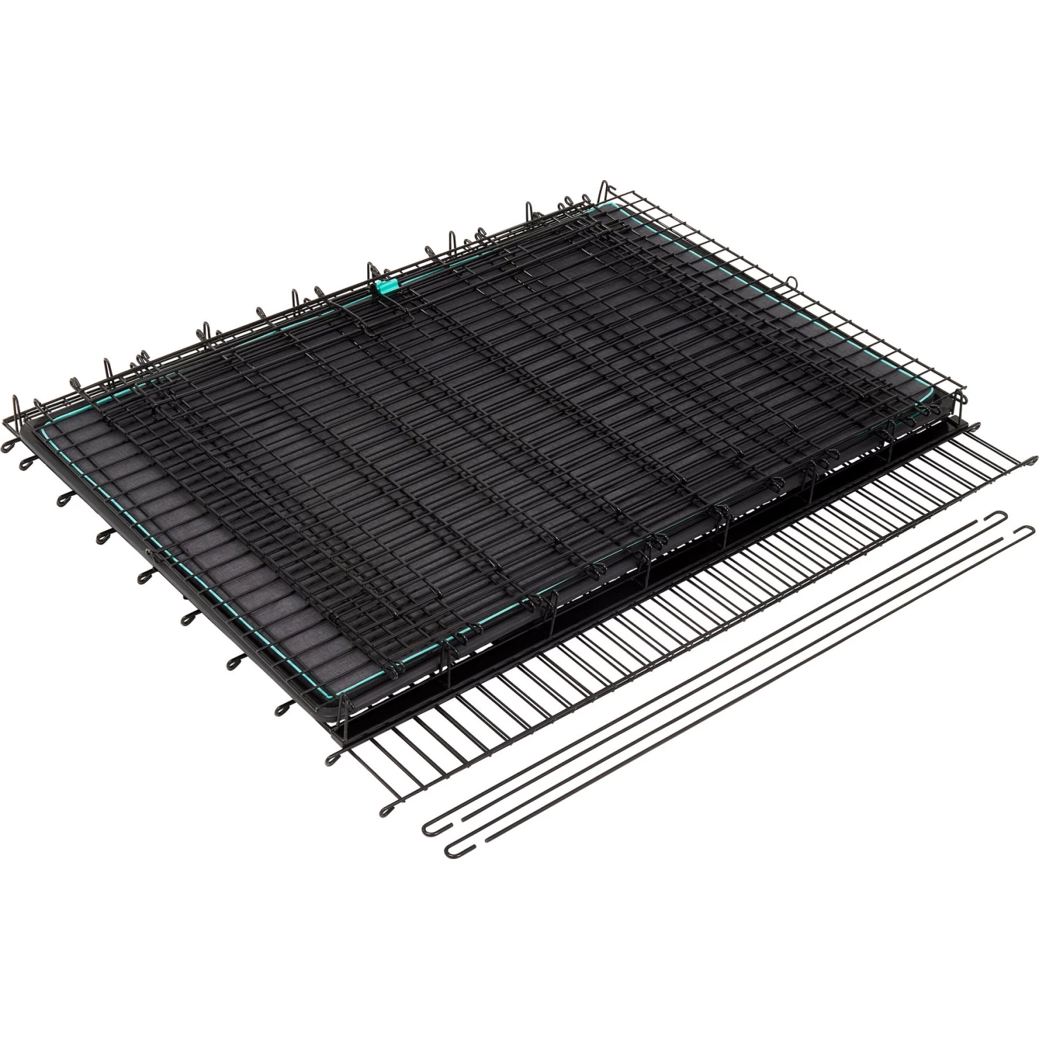 Frisco Heavy Duty Enhanced Lock Sliding Double Door Fold & Carry Wire Dog Crate & Mat Kit, 54 Inch - Image 4