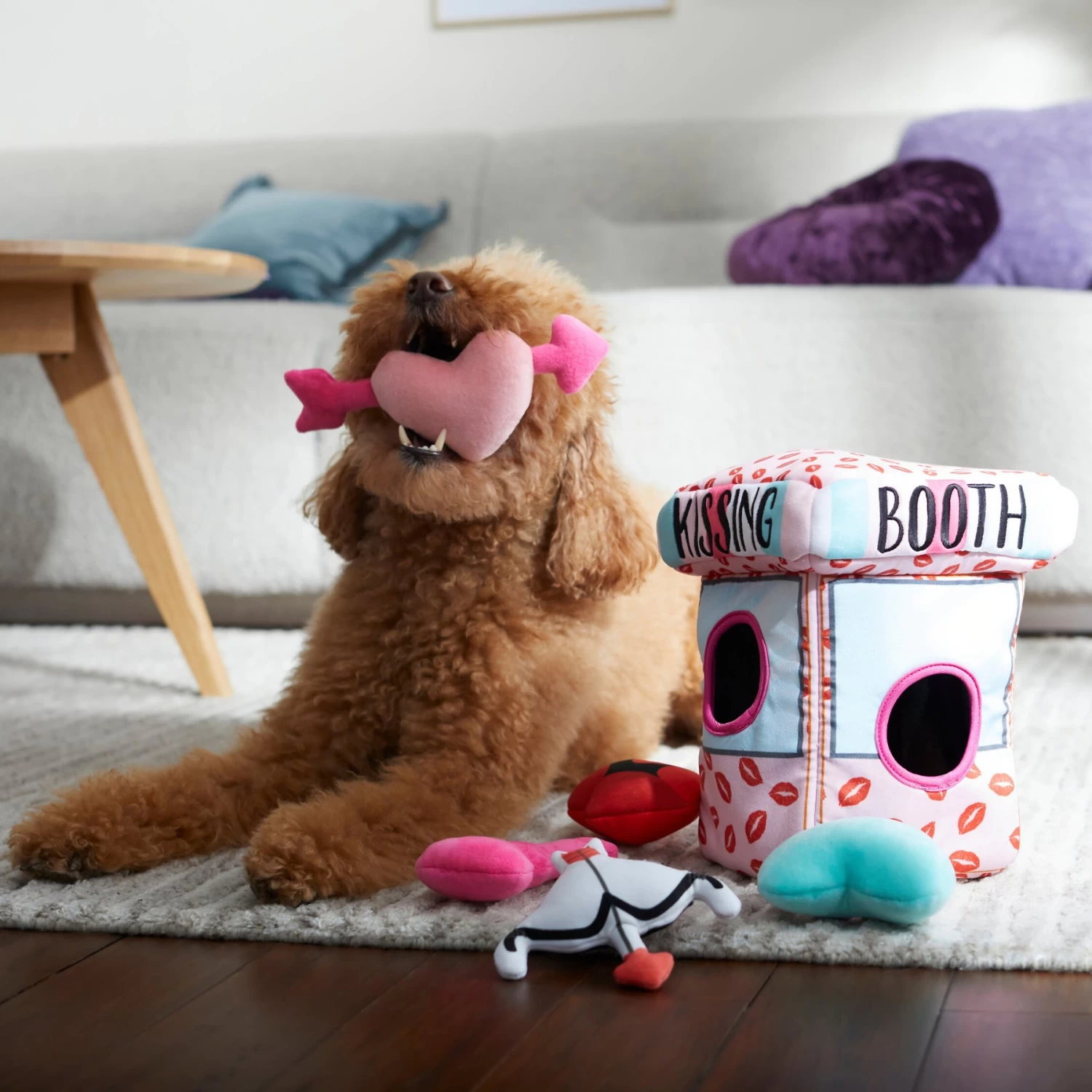 Frisco Valentine Kissing Booth Hide & Seek Puzzle Plush Squeaky Dog Toy - Image 4
