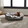 Frisco Buffalo Check Cuddler Pet Bed & Gift Set, Black & White