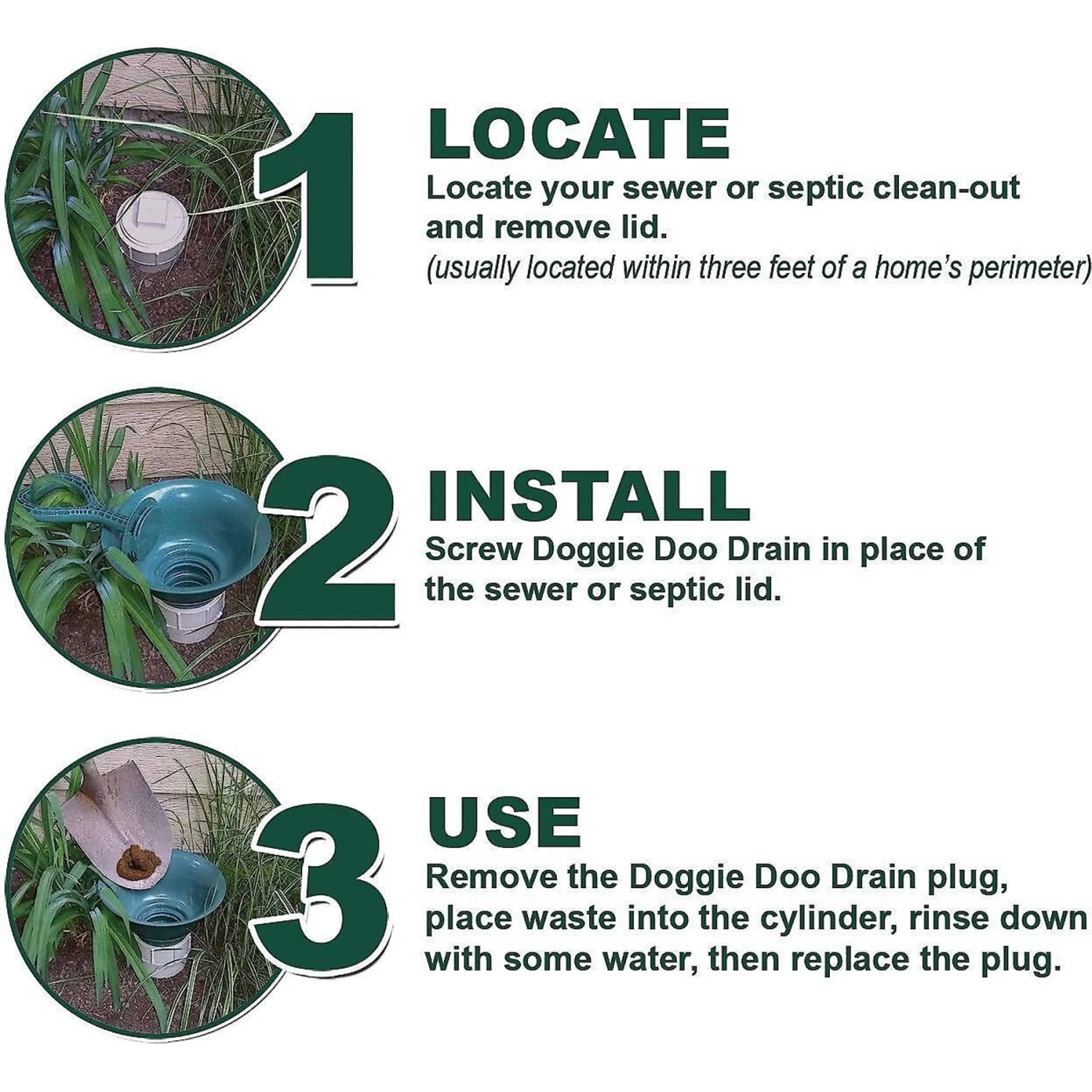 Doggie Doo Drain Pet Waste Removal & Frisco Spring Action Foldable Dog Pooper Scooper - Image 5