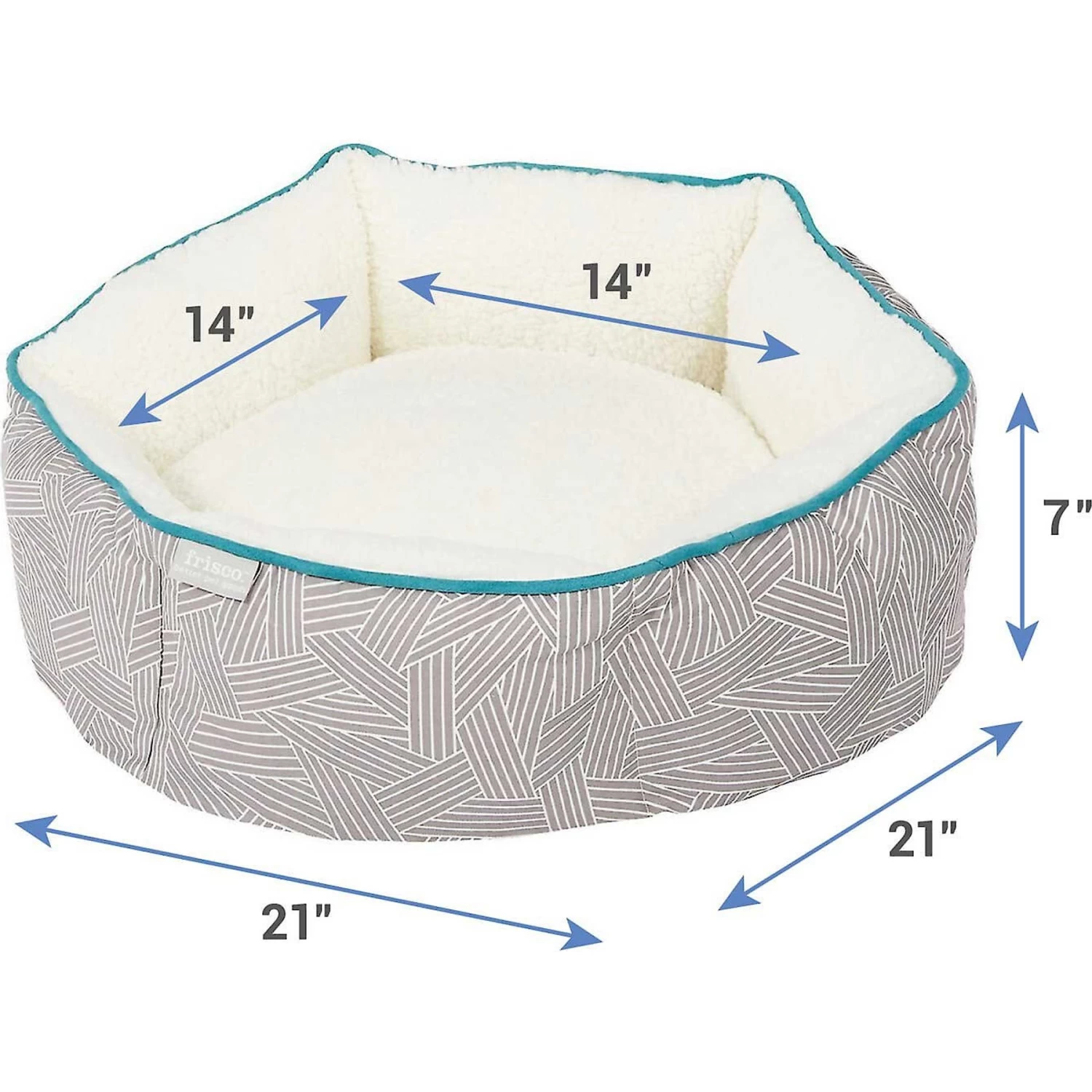 Frisco Sherpa Dog & Cat Blanket & Frisco Sherpa Hexagon Bolster Cat & Dog Bed - Image 6
