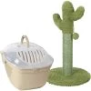 Frisco Top Loading Cat Kennel & Frisco Cactus Cat Scratching Post