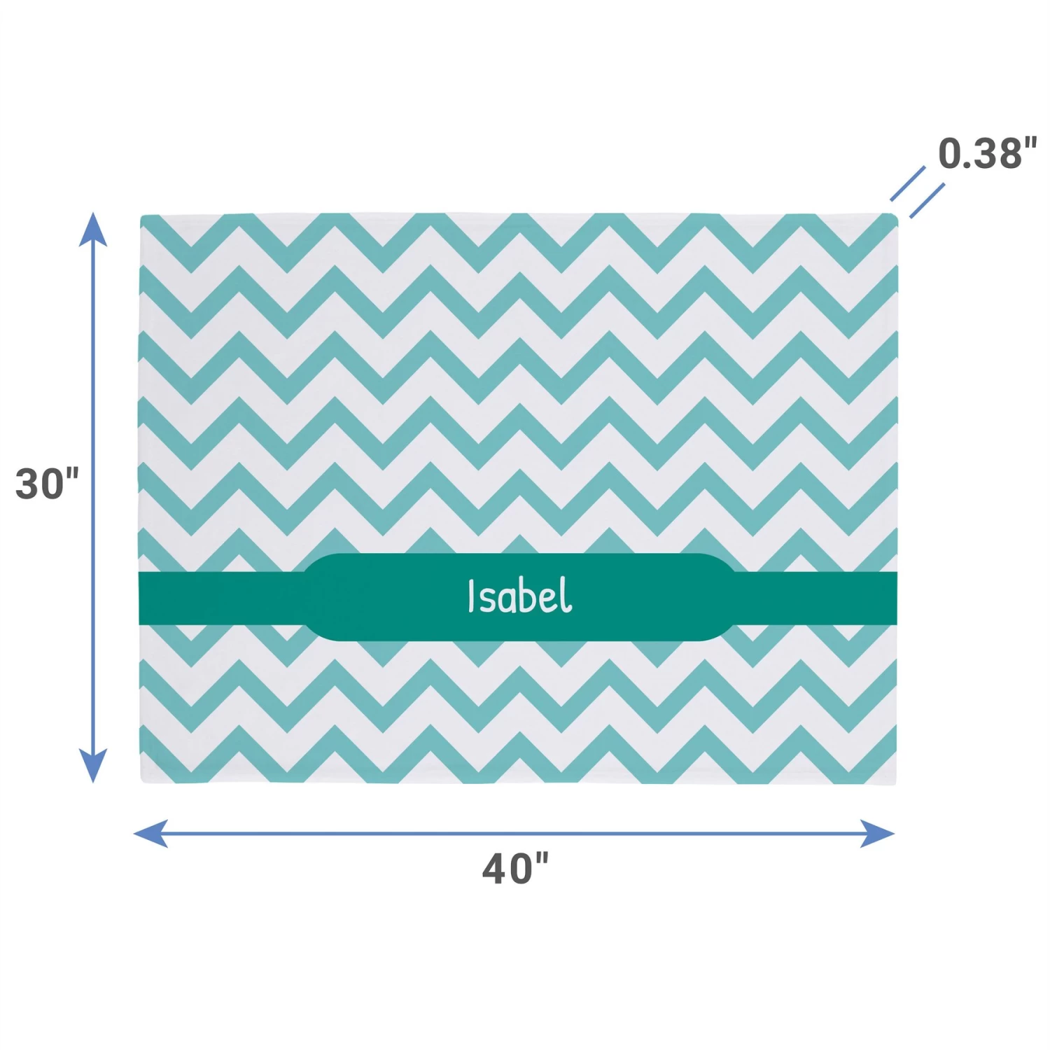 Frisco Personalized Subtle Chevron Soft Fleece Cat & Dog Blanket, 30" X 40" - Image 2