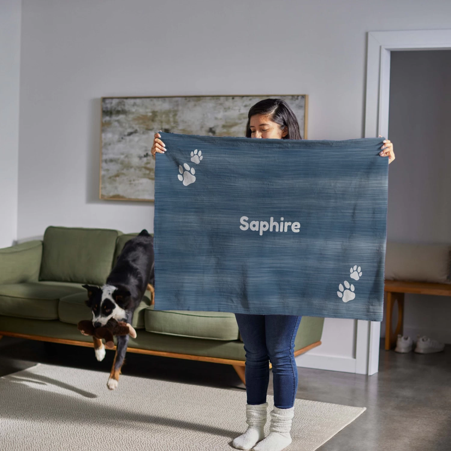 Frisco Personalized Heathered Soft Fleece Cat & Dog Blanket, 30" X 40" - Image 6