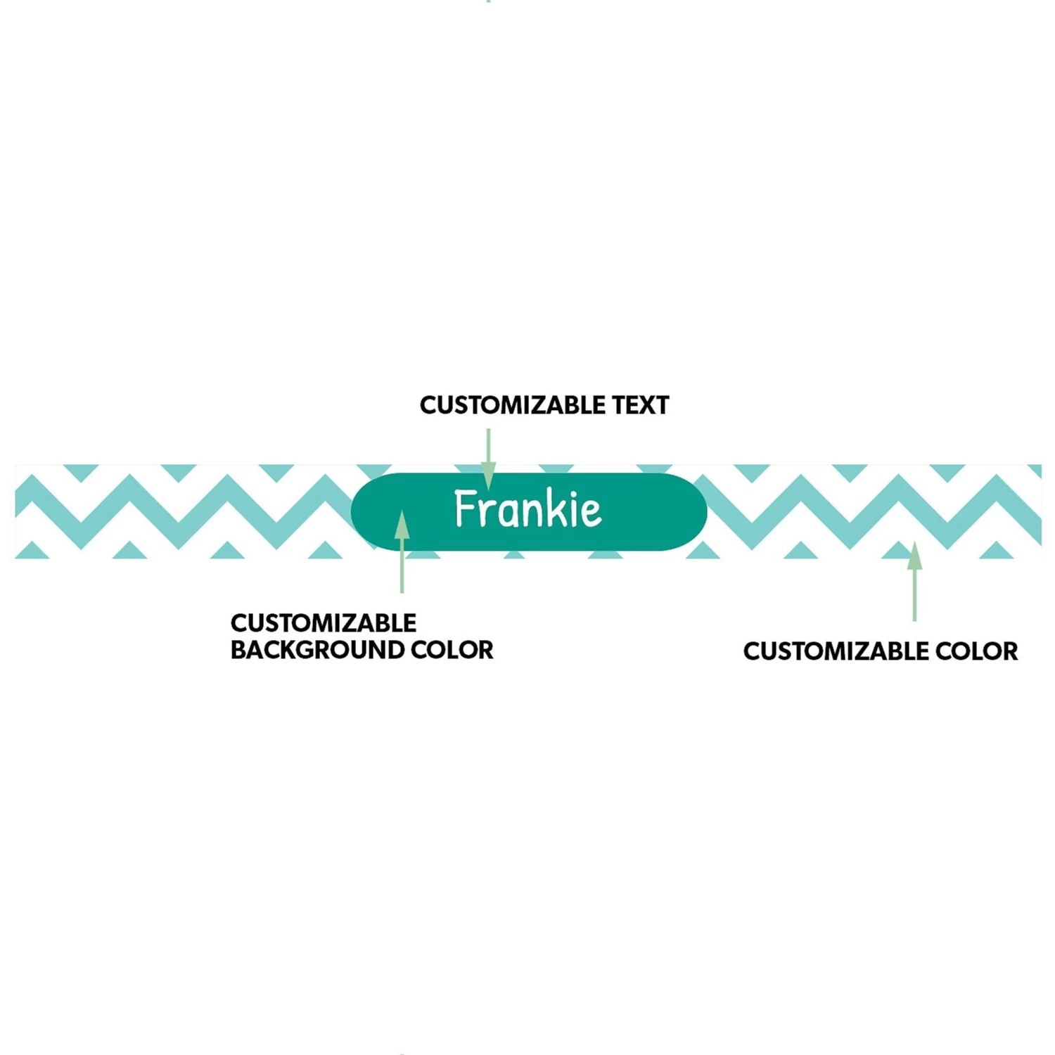 Frisco Personalized Chevron Ceramic Dog Bowl, 4.75-cup, 38oz - Image 2