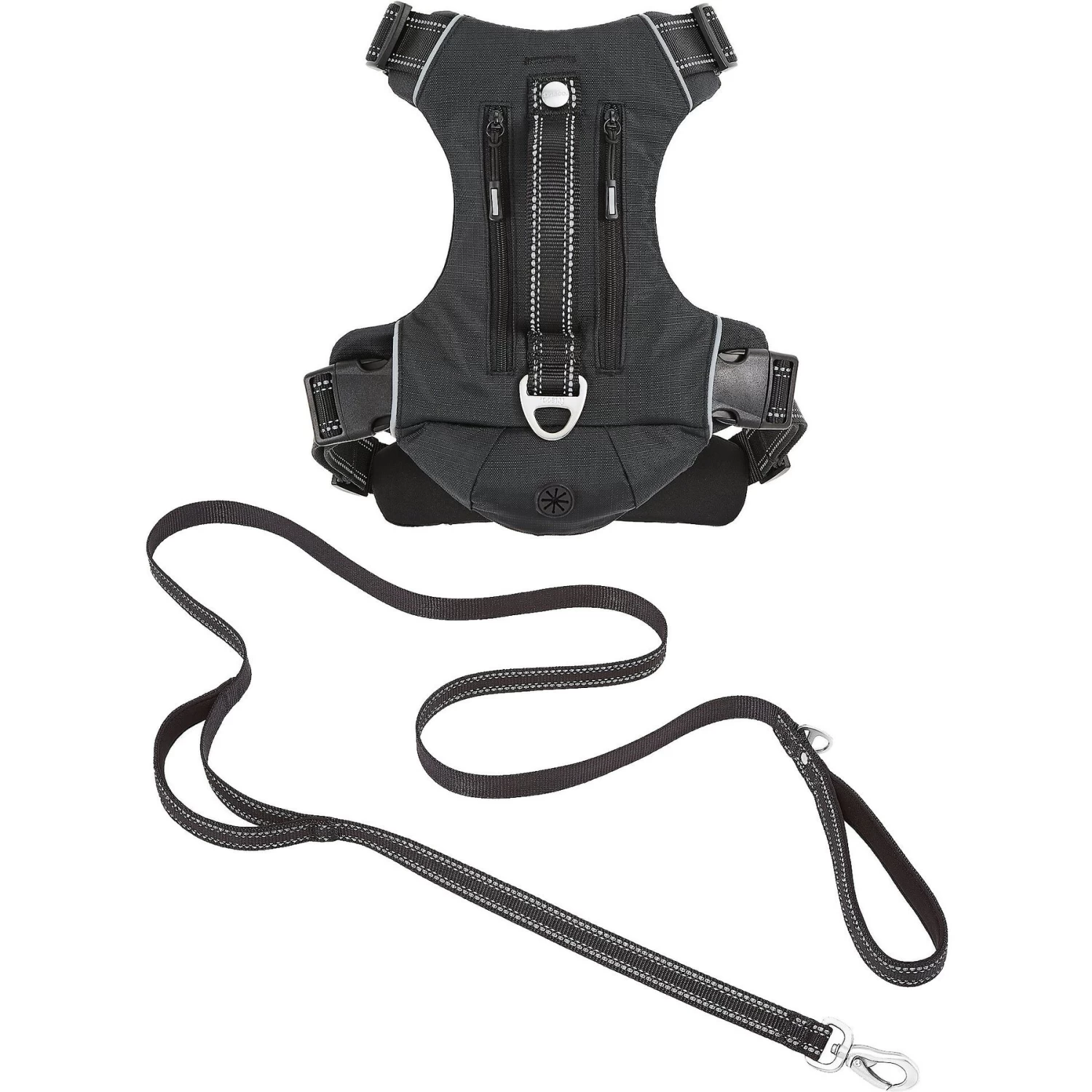 Frisco Outdoor Premium Ripstop Nylon Dog Harness With Pocket & Frisco Outdoor Nylon Reflective Comfort Padded Dog Leash